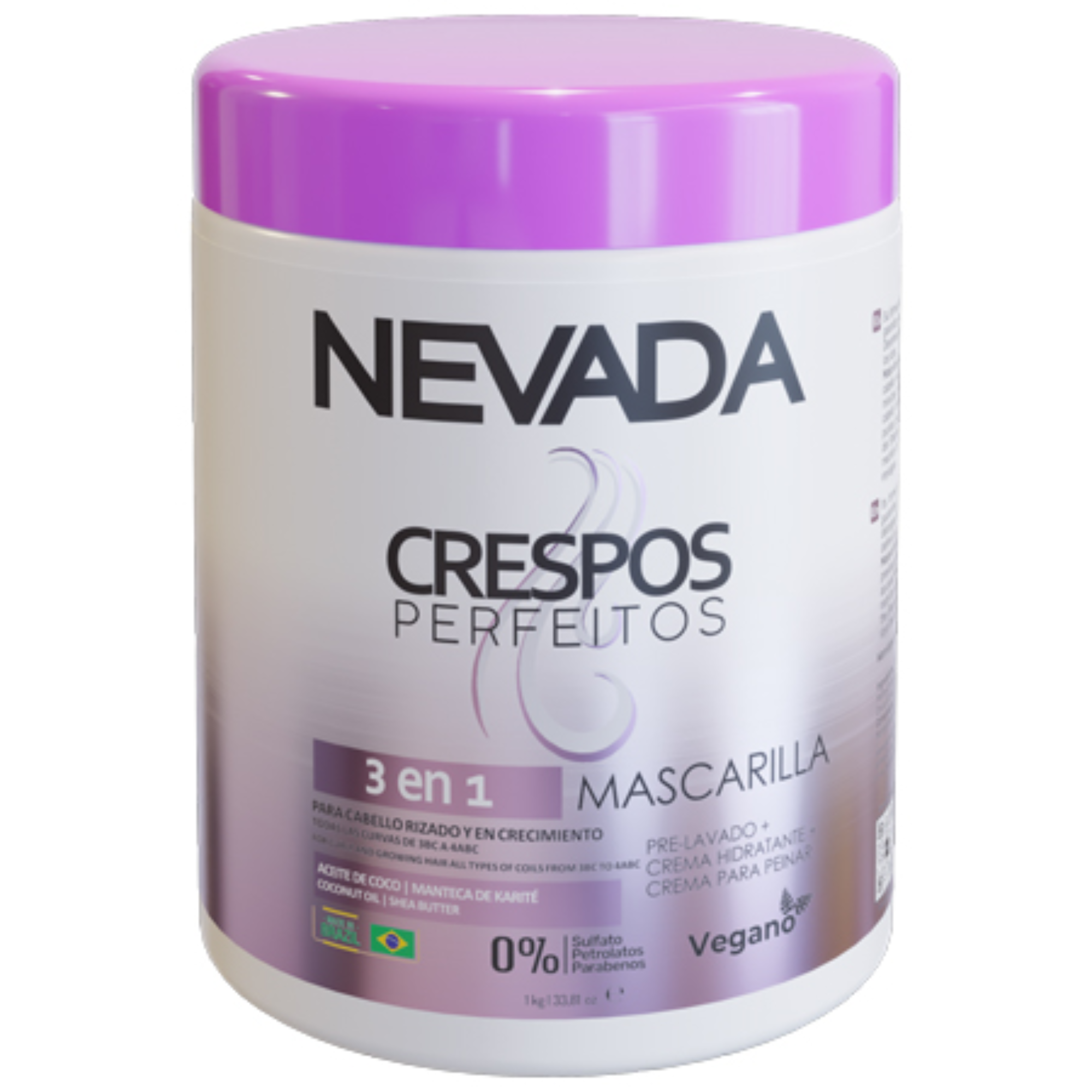 Mascarilla Capilar 3 en 1 NEVADA Crespos Perfectos - 1 KG NEVADA Cosmeticos-skincare