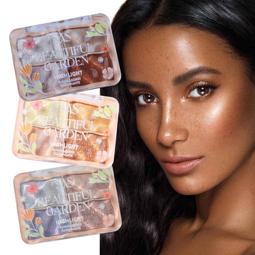 Paleta de Iluminadores Beautiful Garden SAS Cosmetics - Se envían Tonos Surtidos SAS Cosmeticos-skincare