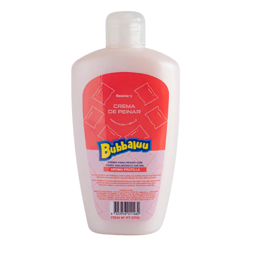 Crema Para Peinar Cabellos Rizados Bubbaluu 250ml - Aroma Frutilla BUBBALUU Cosmeticos-skincare