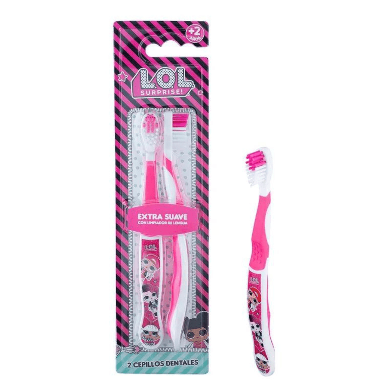Cepillo de Dientes Duo LOL Surprise Extra Suaves - 2 Unidades LOL Cosmeticos-skincare