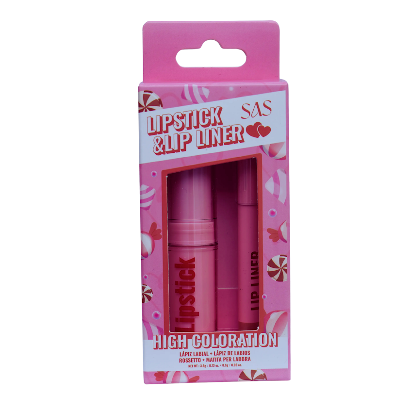 Lip Combo Duo de Labial y Delineador SAS Cosmetics - Tonos Nude y Rojos, Se envían Surtidos SAS COSMETICS Cosmeticos-skincare