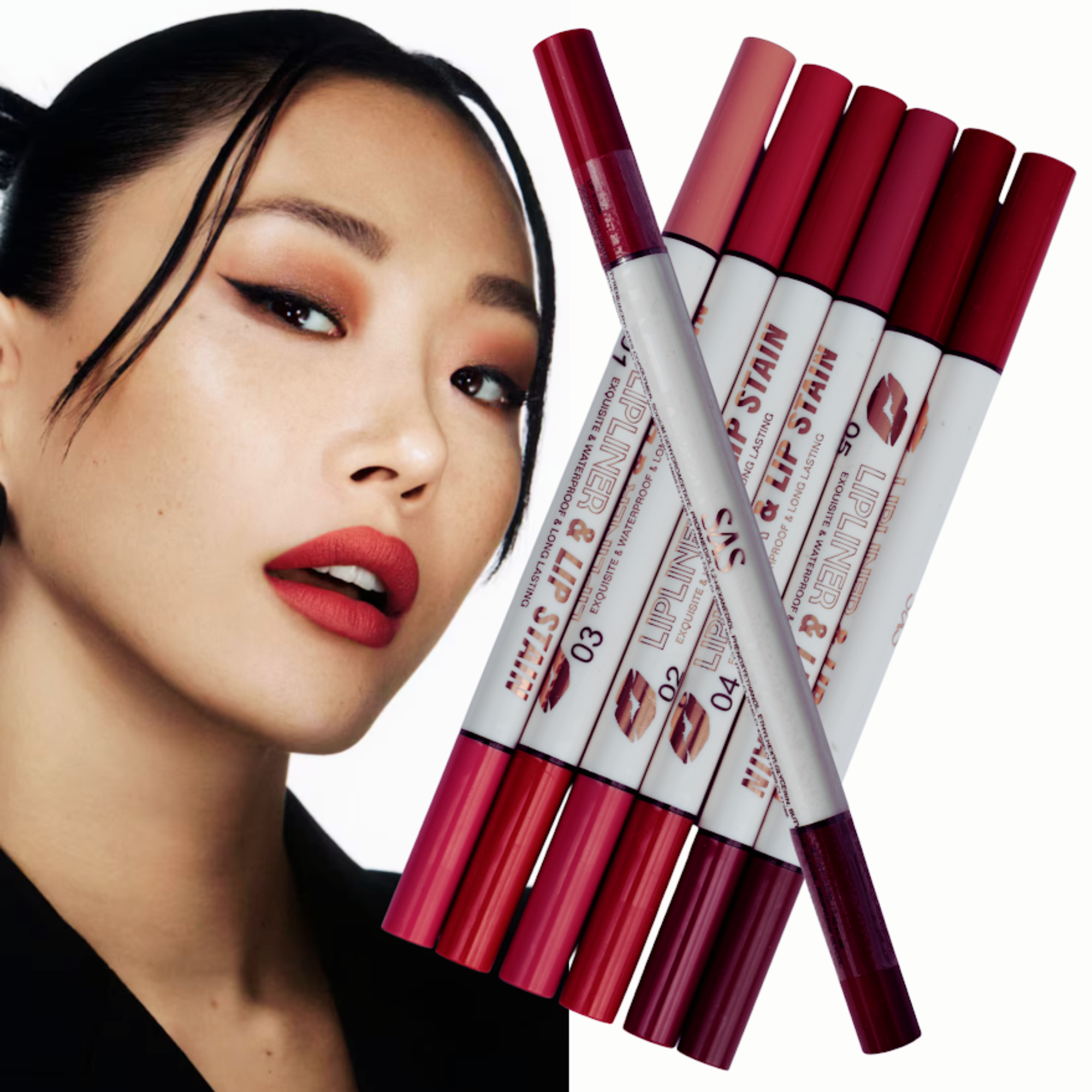 Pack 6 Delineadores y Plumones de Labios SAS Cosmetics, Larga duracion Mate SAS COSMETICS Cosmeticos-skincare