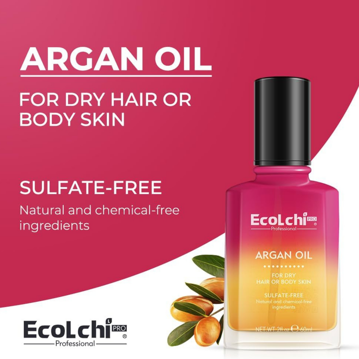 Aceite Hidratante de Argán con colágeno y Karité  Ecolchi PRO - 60 Ml