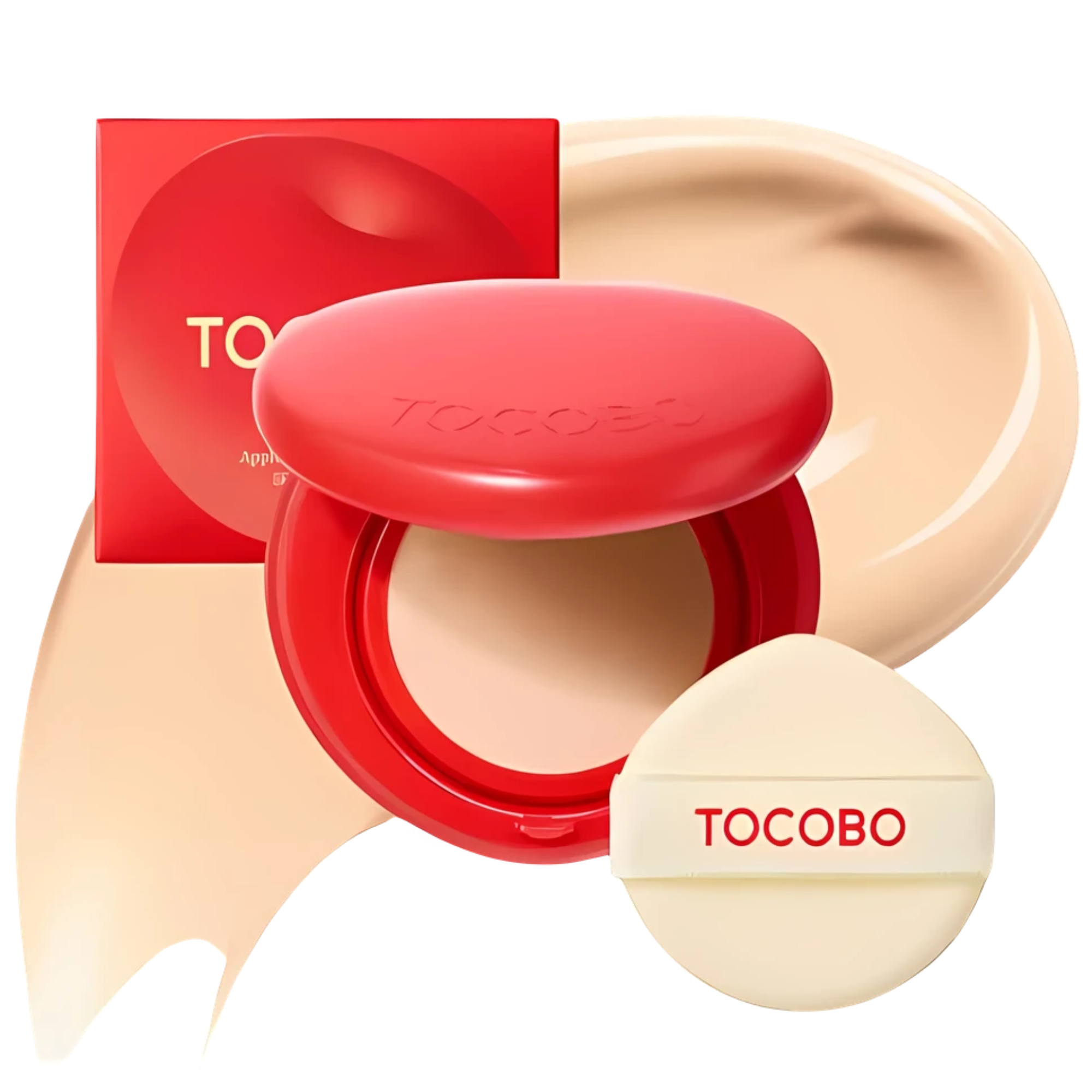 Base Apple Dewy Fit Cushion Tocobo Tono 21W Vanilla - 15g TOCOBO Cosmeticos-skincare