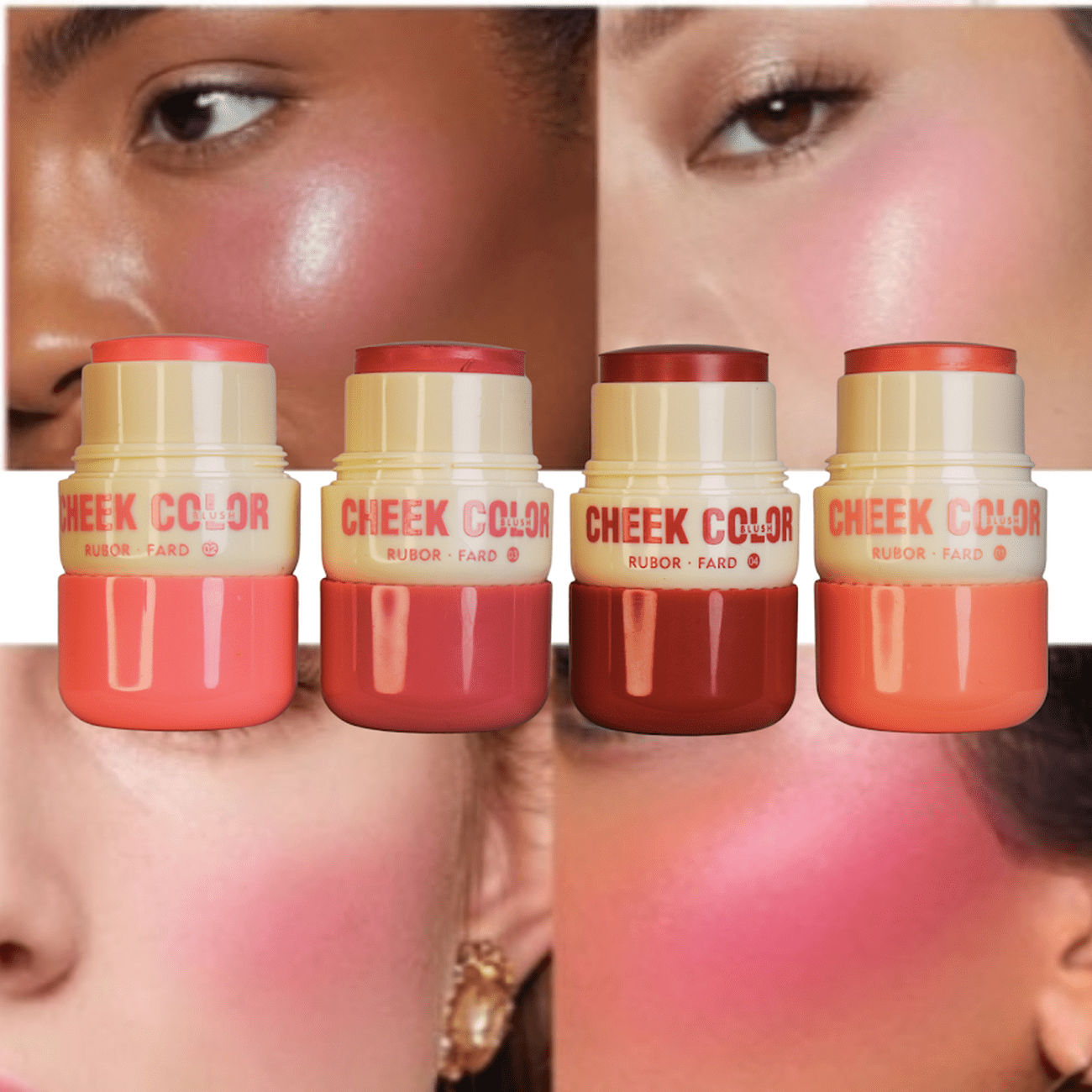 Pack 4 Rubores SAS Cosmetics Cheek Color - Tonos Surtidos SAS COSMETICS Cosmeticos-skincare