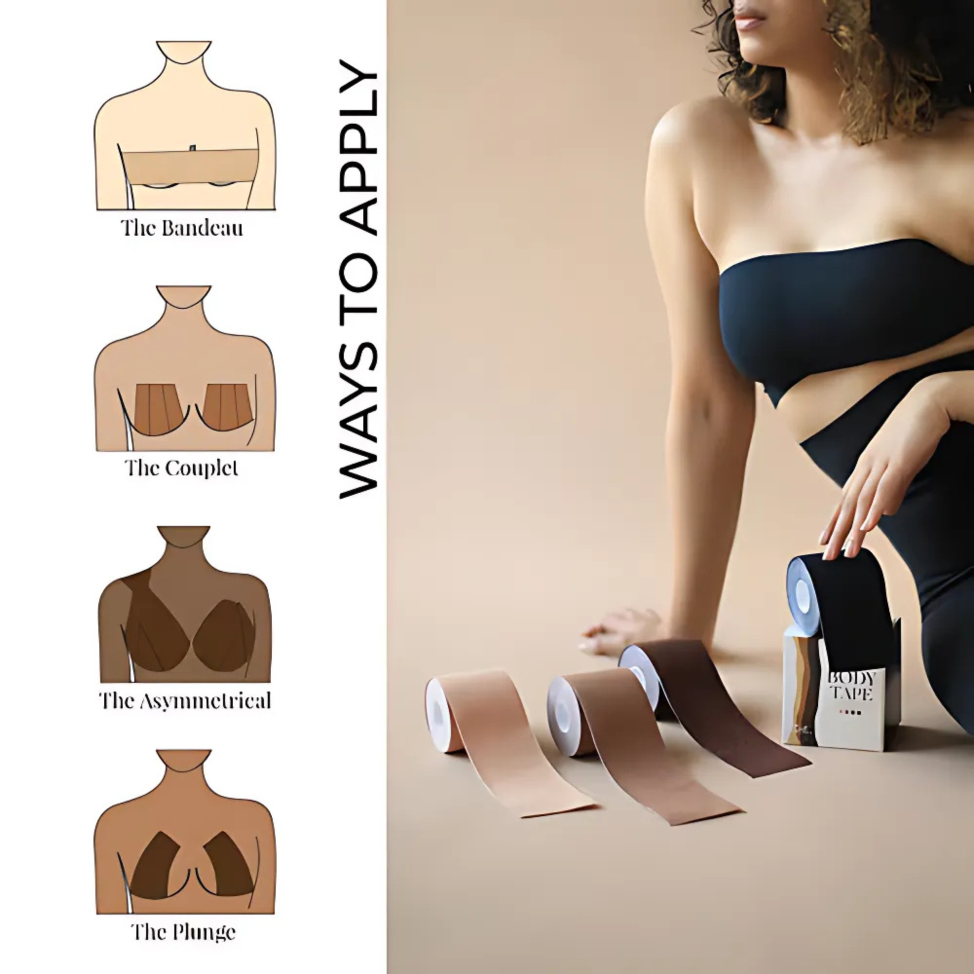 Cinta para el contorno del Cuerpo - Color Dark Hollywood FASHION SECRET Cosmeticos-skincare