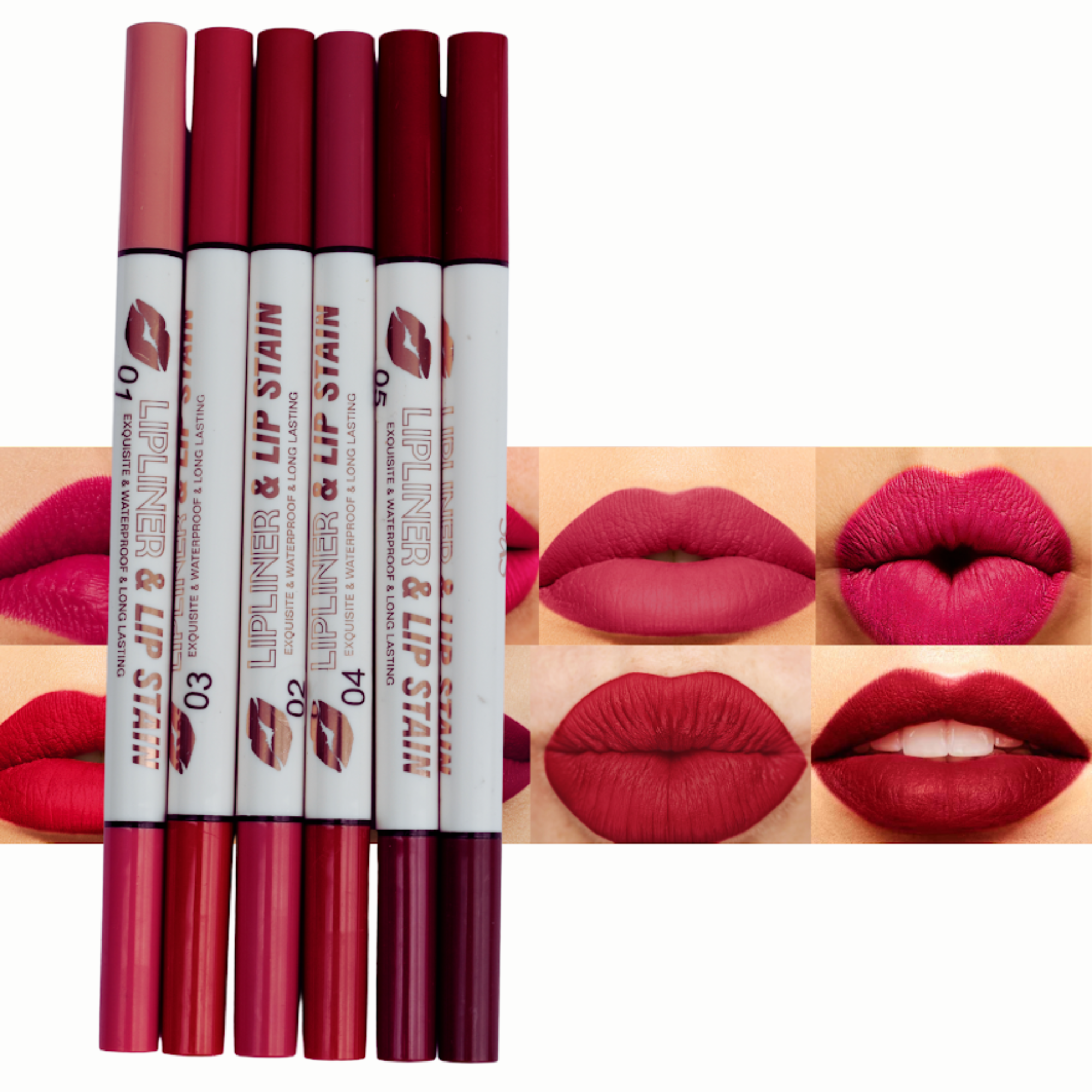 Pack 6 Delineadores y Plumones de Labios SAS Cosmetics, Larga duracion Mate SAS COSMETICS Cosmeticos-skincare