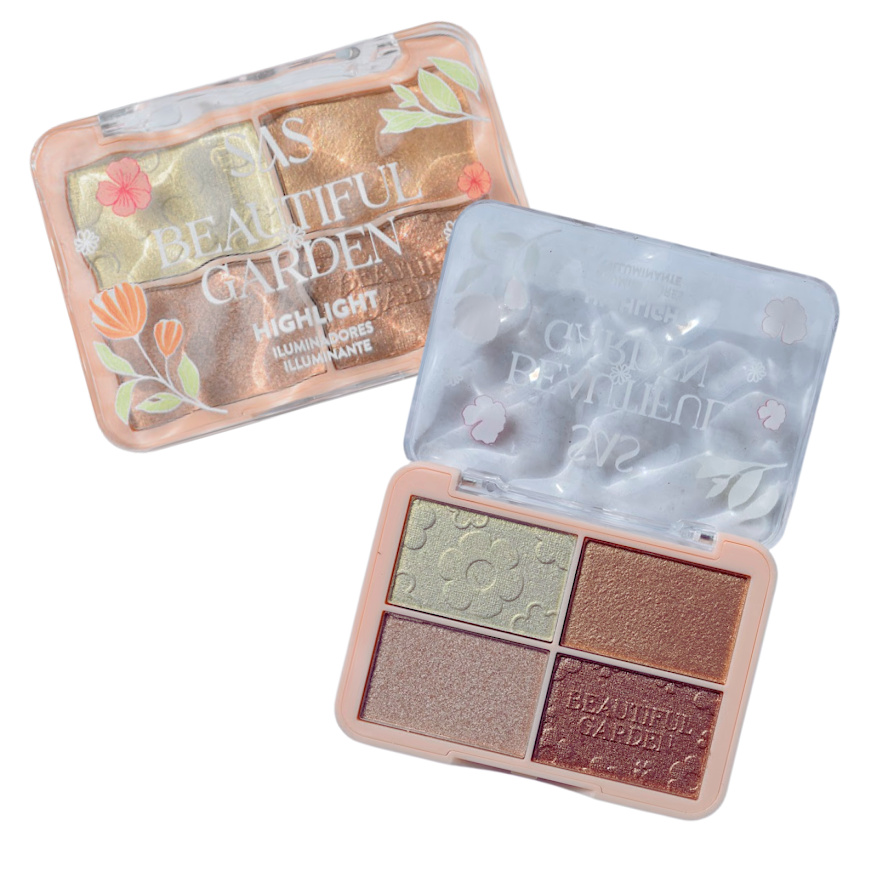 Paleta de Iluminadores Beautiful Garden SAS Cosmetics - Se envían Tonos Surtidos SAS Cosmeticos-skincare