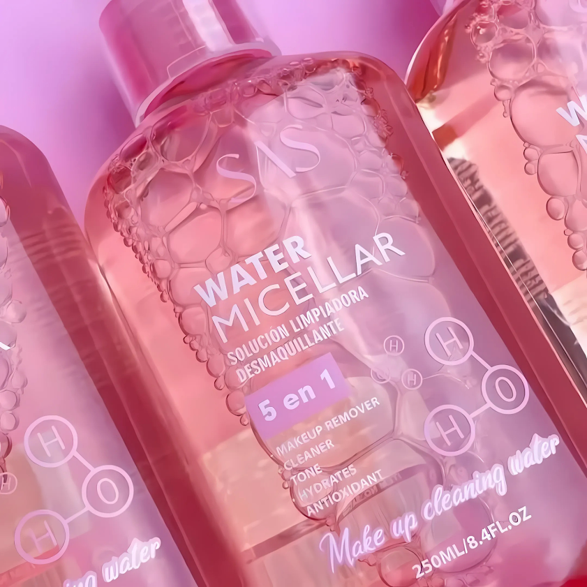 Agua Micelar Desmaquillante 5 en 1 - 250 ML SAS COSMETICS Cosmeticos-skincare