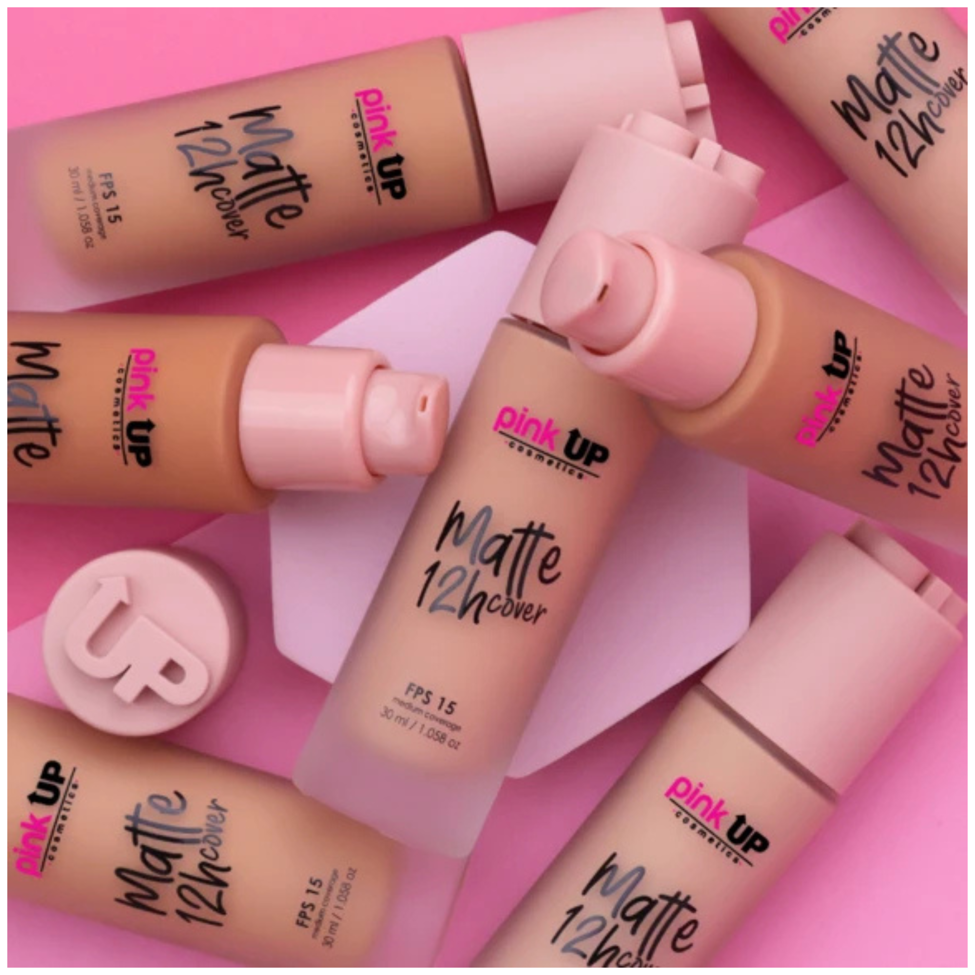 Base Liquida de Cobertura Media y Acabado Matte Pink Up - 700 CINNAMON PINK UP Cosmeticos-skincare