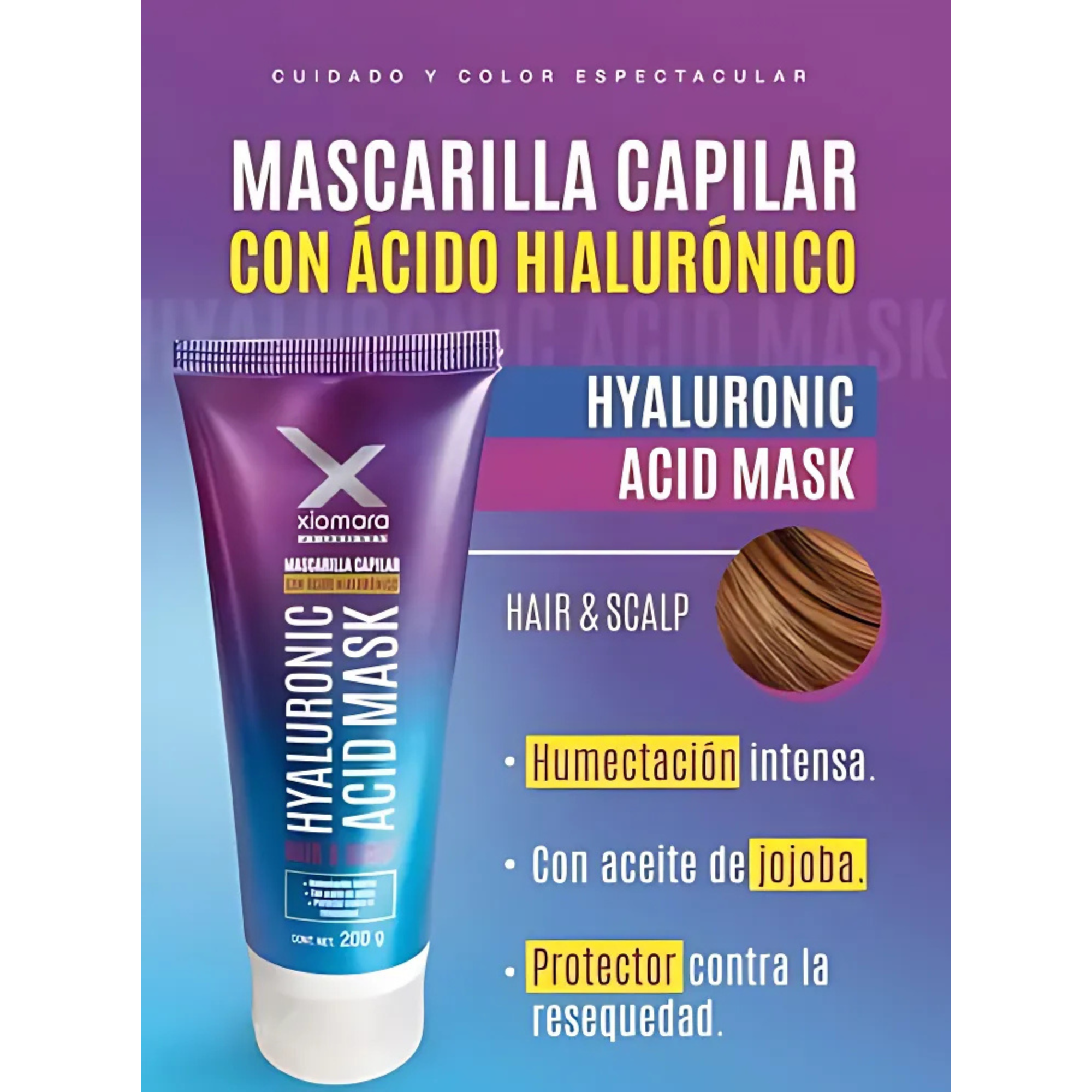 Mascarilla Capilar con Acido Hialuronico Xiomara - 200 G - X04 XIOMARA PROFESSIONAL Cosmeticos-skincare