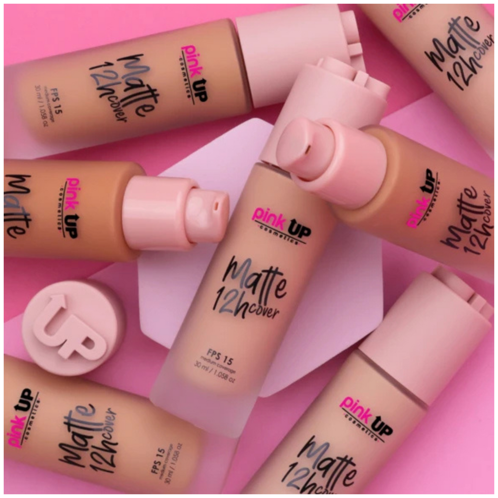 Base Liquida de Cobertura Media y Acabado Matte Pink Up - 100 PALE PINK UP Cosmeticos-skincare