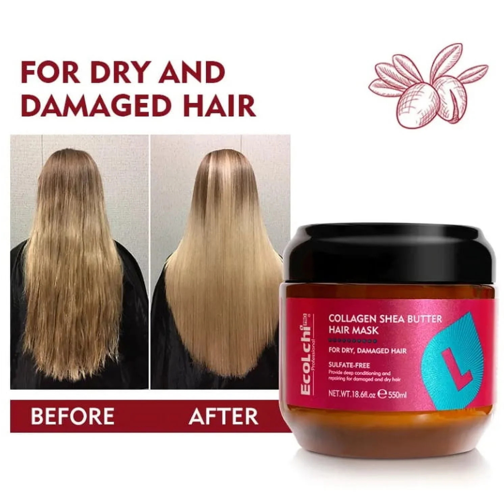 Mascarilla Capilar de Colágeno y Manteca de Karité Ecolchi PRO - 550 ML ECOLCHI PRO Cosmeticos-skincare