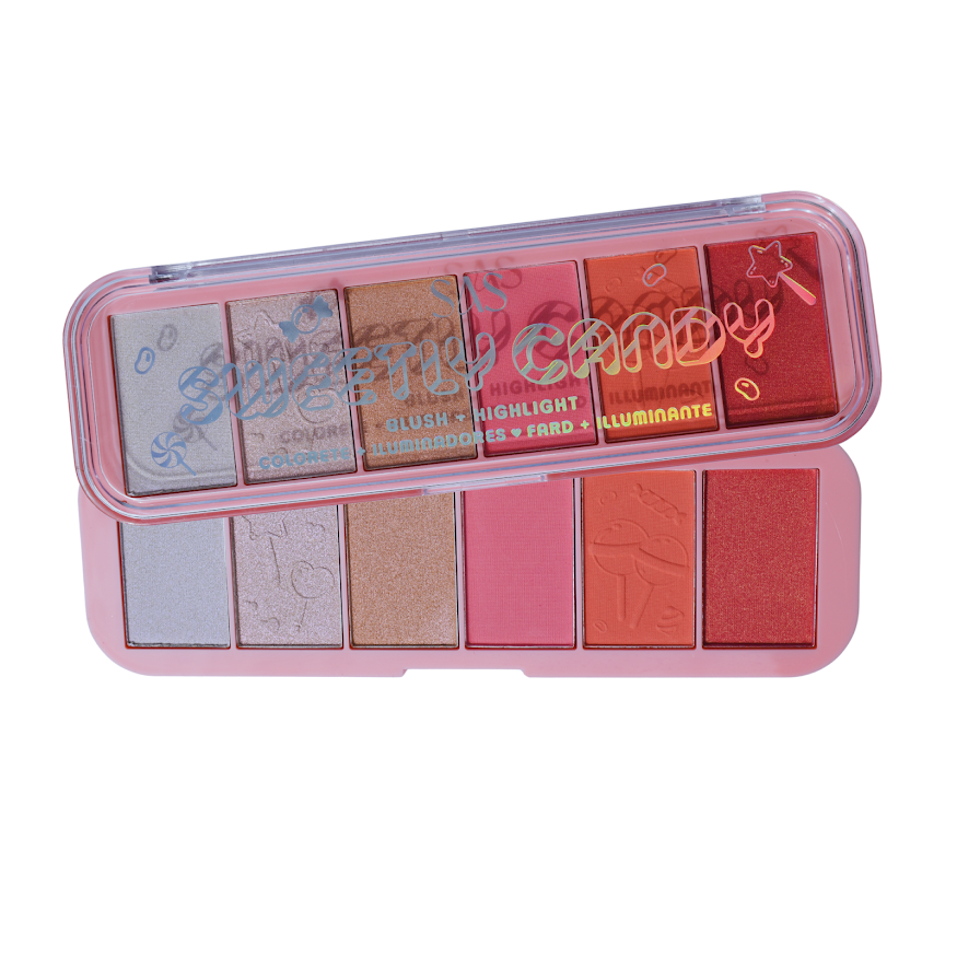 Paleta de Rubores e Iluminadores SAS Cosmetics - SAF070-4 SAS COSMETICS Cosmeticos-skincare
