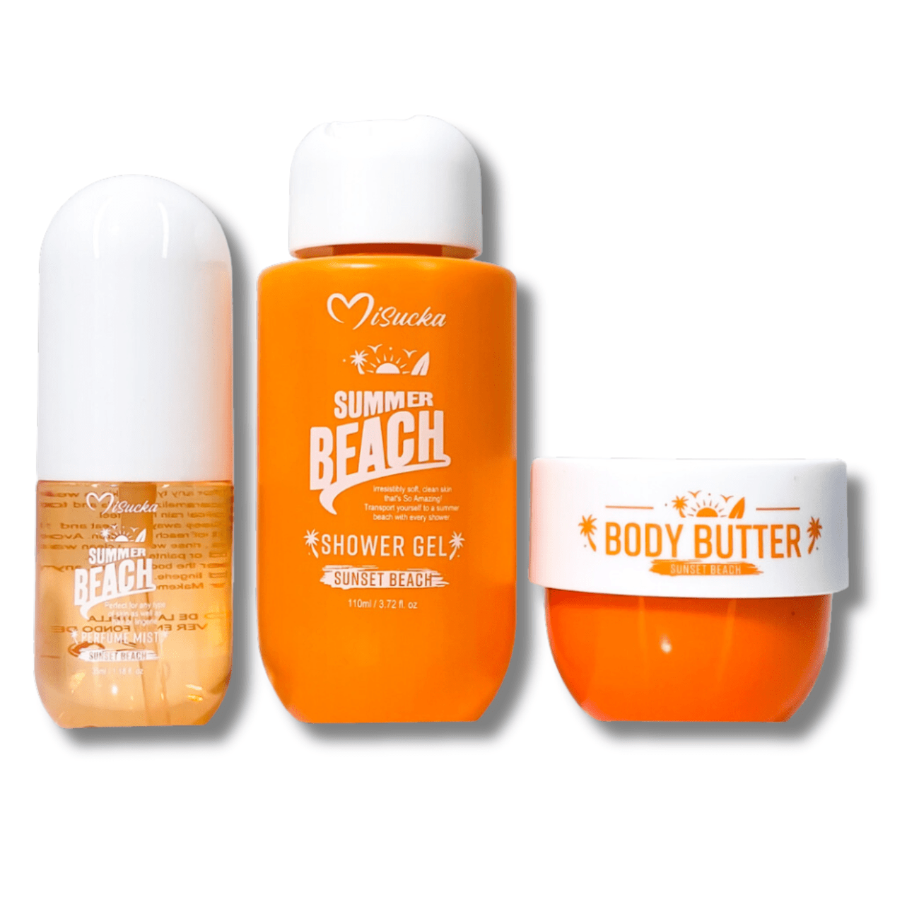 Mini Set Misucka Showe Gel, Body Mist y Manteca Corporal - 3 Piezas Sunset Beach MISUCKA Cosmeticos-skincare