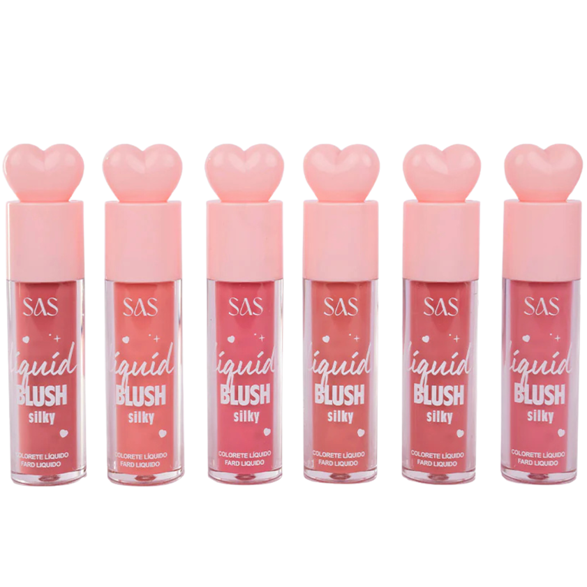 Pack 6 Rubores Liquidos Blush Silky SAS Cosmetics - Tonos Surtidos 1 - 6 SAS COSMETICS Cosmeticos-skincare