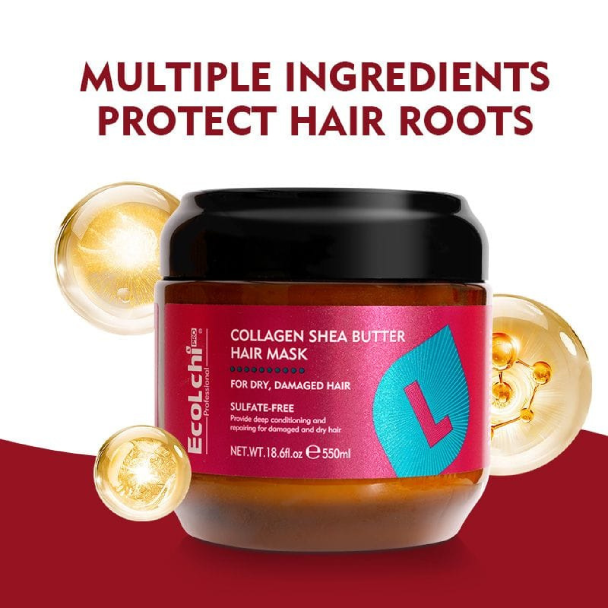 Mascarilla Capilar de Colágeno y Manteca de Karité Ecolchi PRO - 550 ML ECOLCHI PRO Cosmeticos-skincare