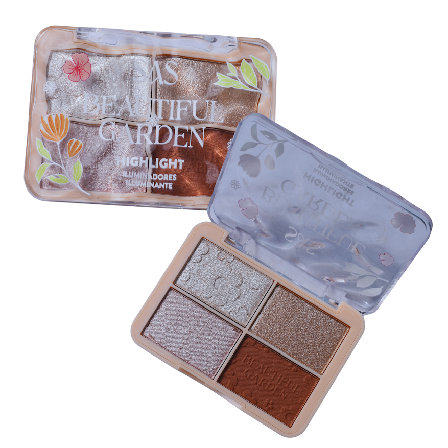 Paleta de Iluminadores Beautiful Garden SAS Cosmetics - Se envían Tonos Surtidos SAS Cosmeticos-skincare