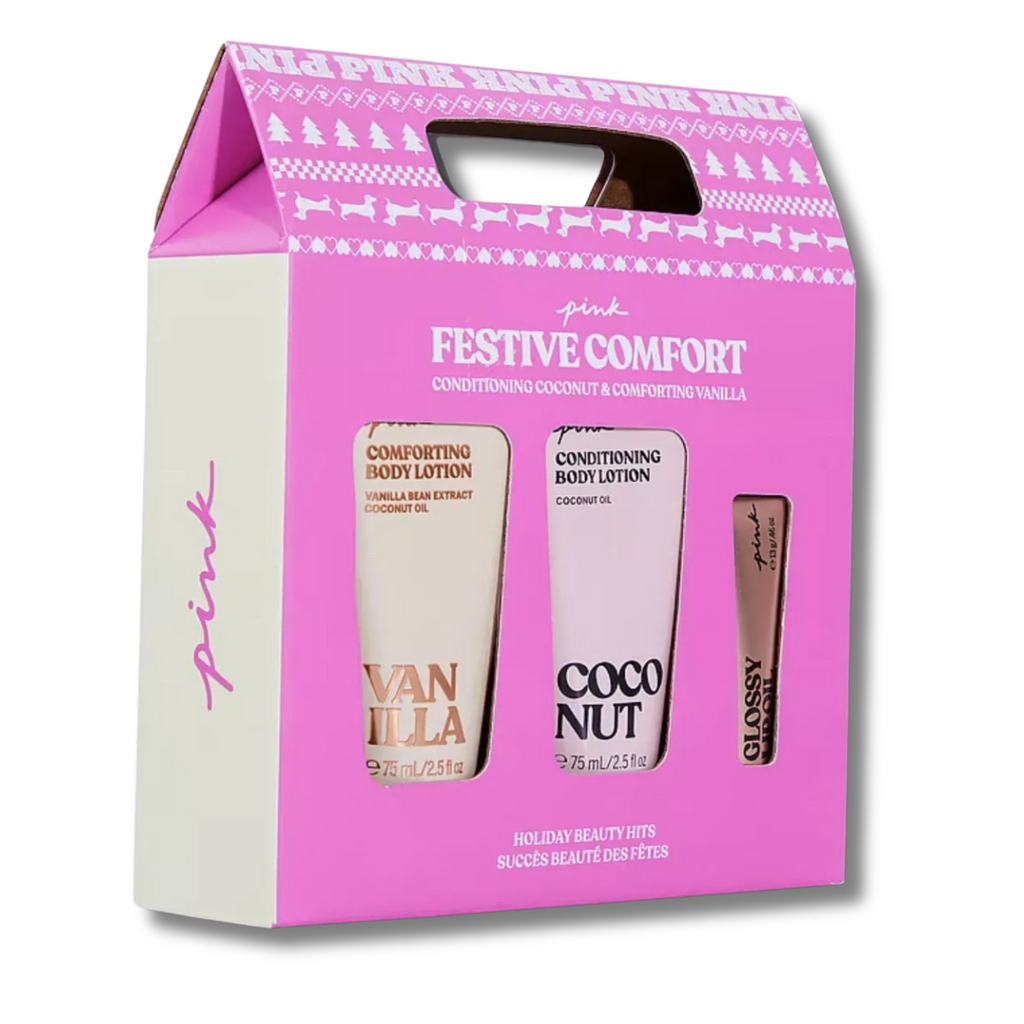 Set de Regalo Pink Festive Confort Victorias Secret - 3 Piezas VICTORIAS SECRET Cosmeticos-skincare