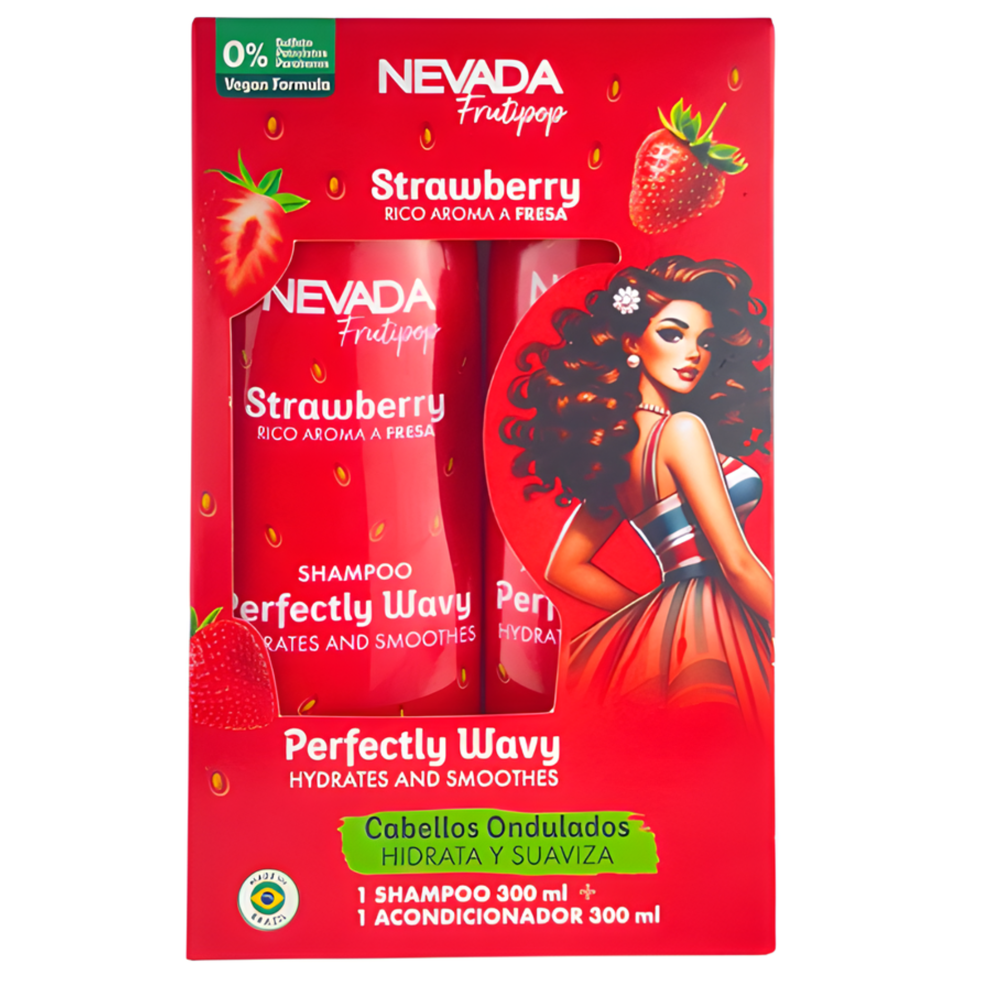 Pack Shampo y Acondicionador NEVADA Cabellos Ondulados Fresa - 300 Ml NEVADA Cosmeticos-skincare