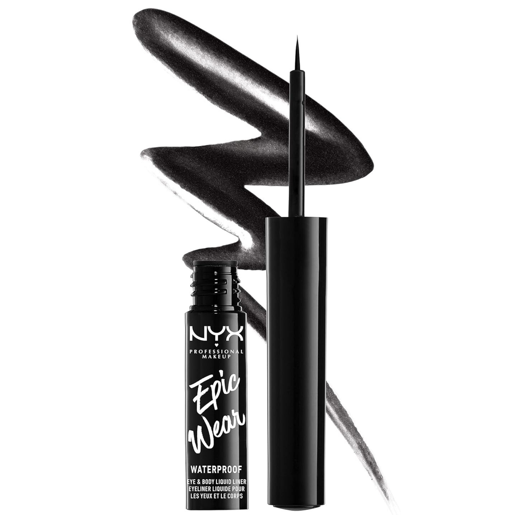 Delineador Liquido Epic Wear NYX Metalico waterproof - 01 Black Metal NYX Cosmeticos-skincare