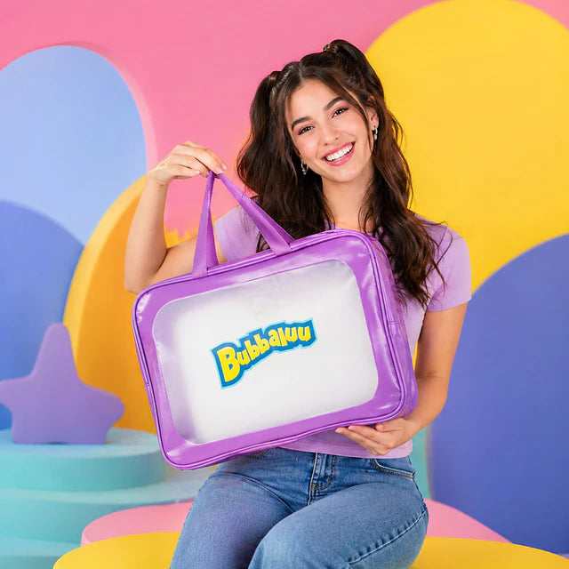 Bolso Multiuso Bubbaluu Transparente con Asa - Morado 1946