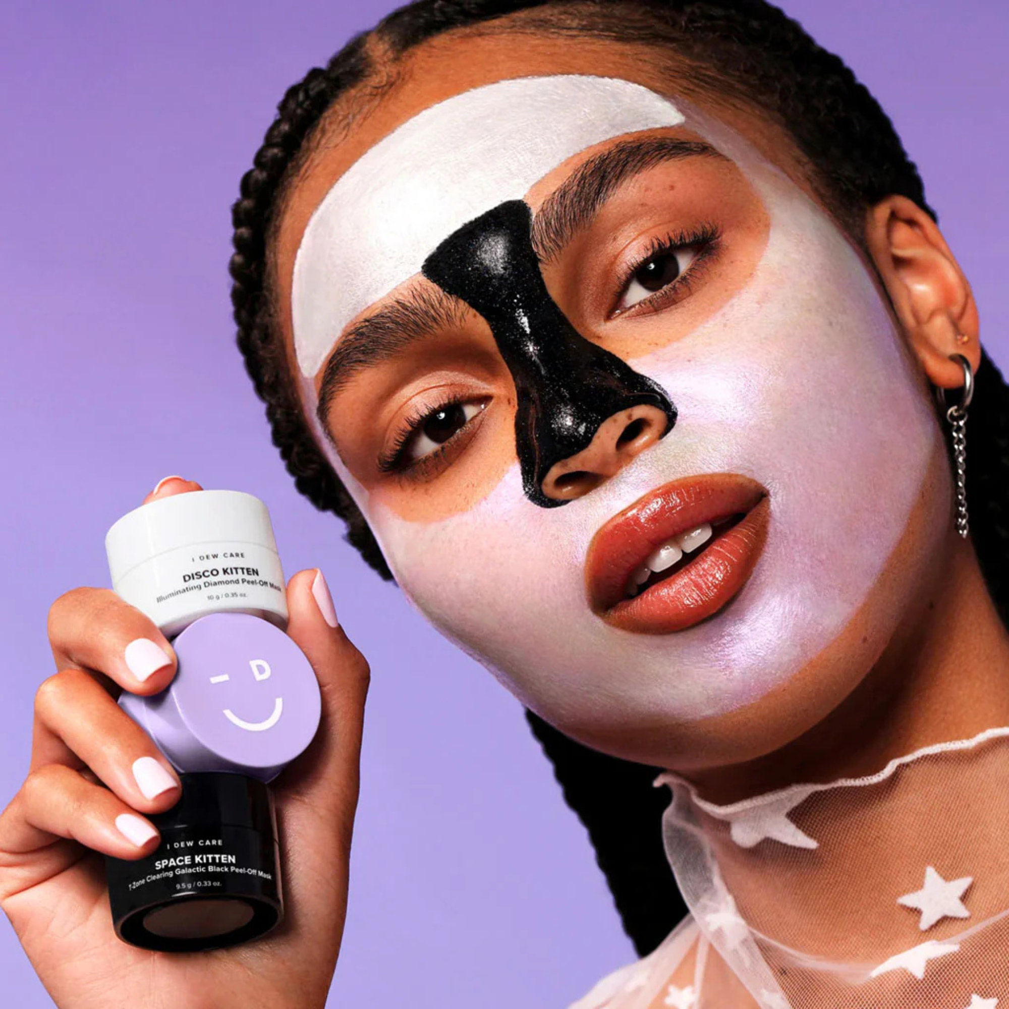 Mascarilla exfoliante de carbón peel-off solo zona t - space kitten 9 ml - AD71 I DEW CARE Cosmeticos-skincare