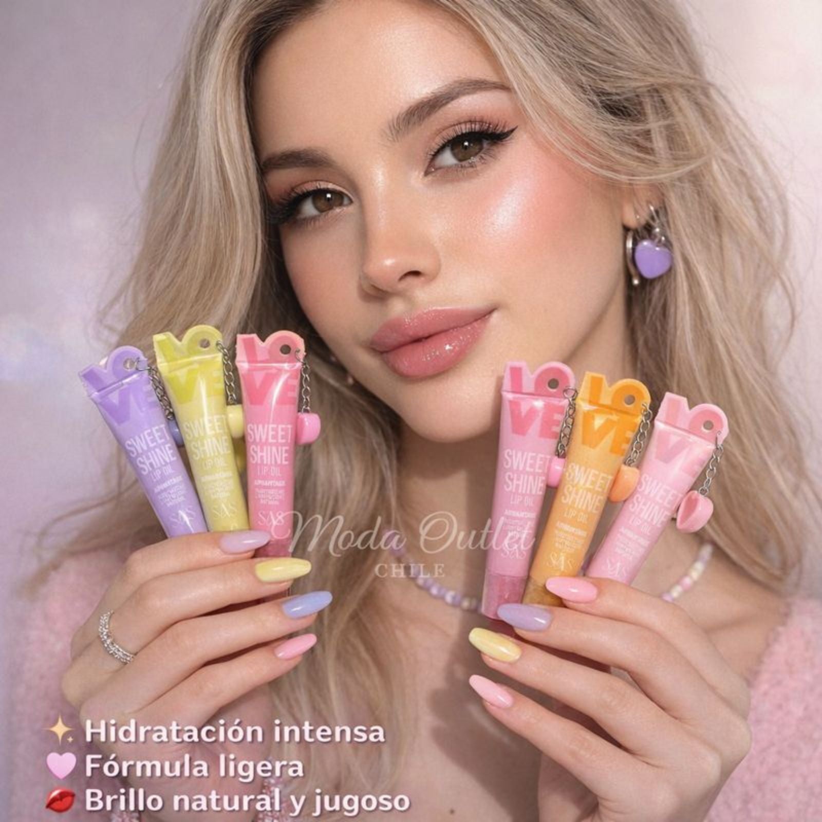 Aceite Labial LOVE Sweet Shine SAS Cosmetics - SLG011 - Tono 02