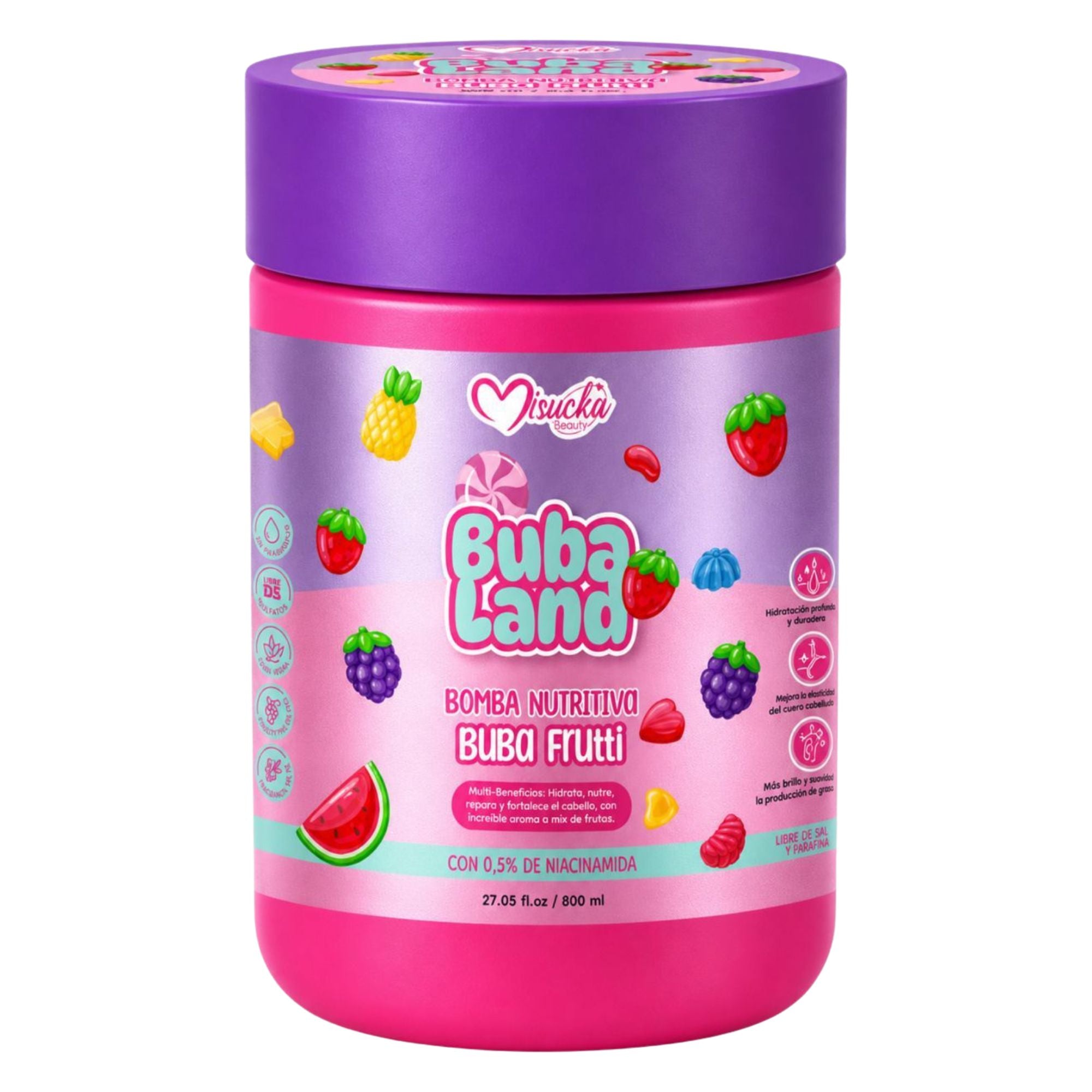 Bomba Nutritiva Capilar Misucka Buba Land 800 ml - Buba Frutti