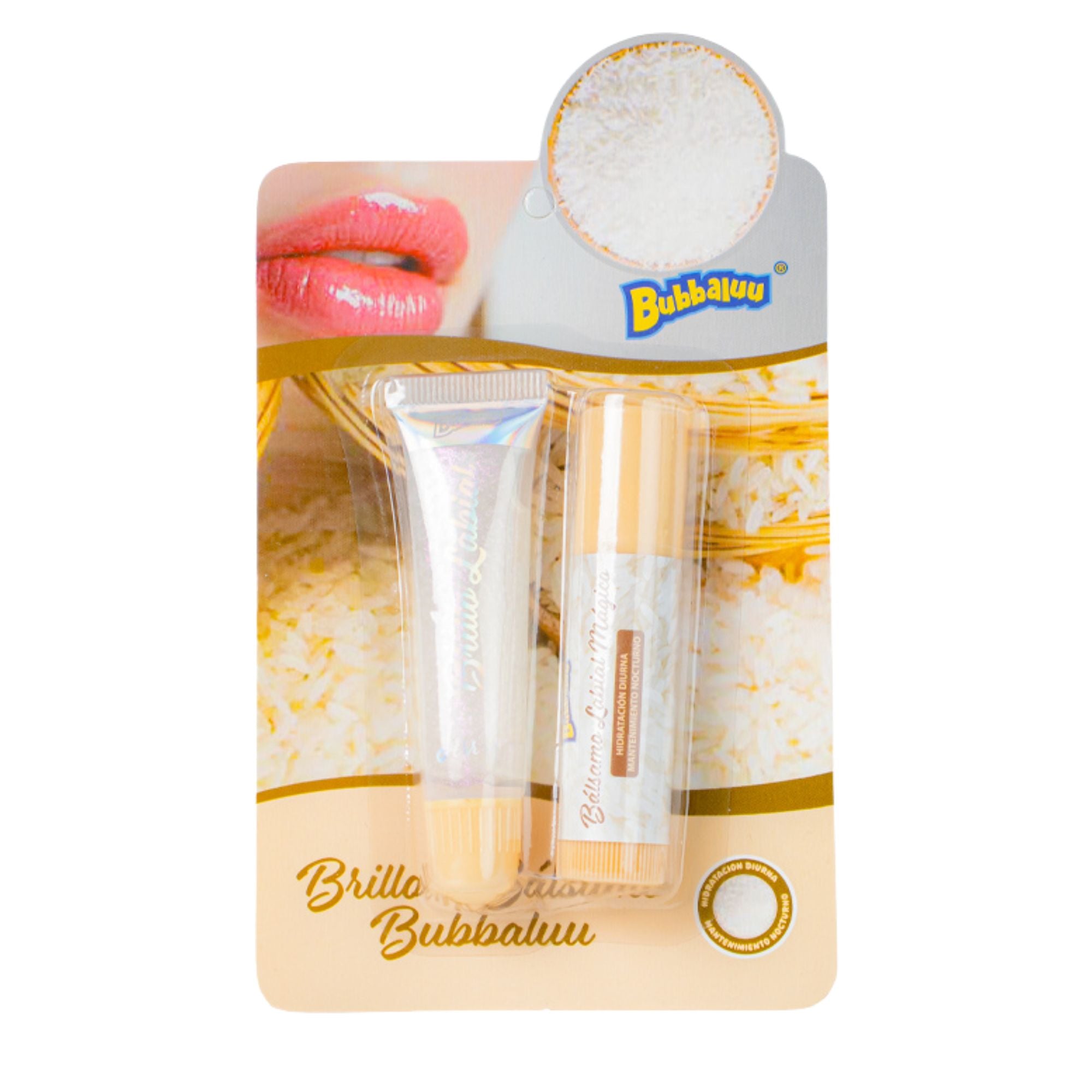 Balsamo Labial Magico + Brillo Labial Bubbaluu - 1934 Arroz