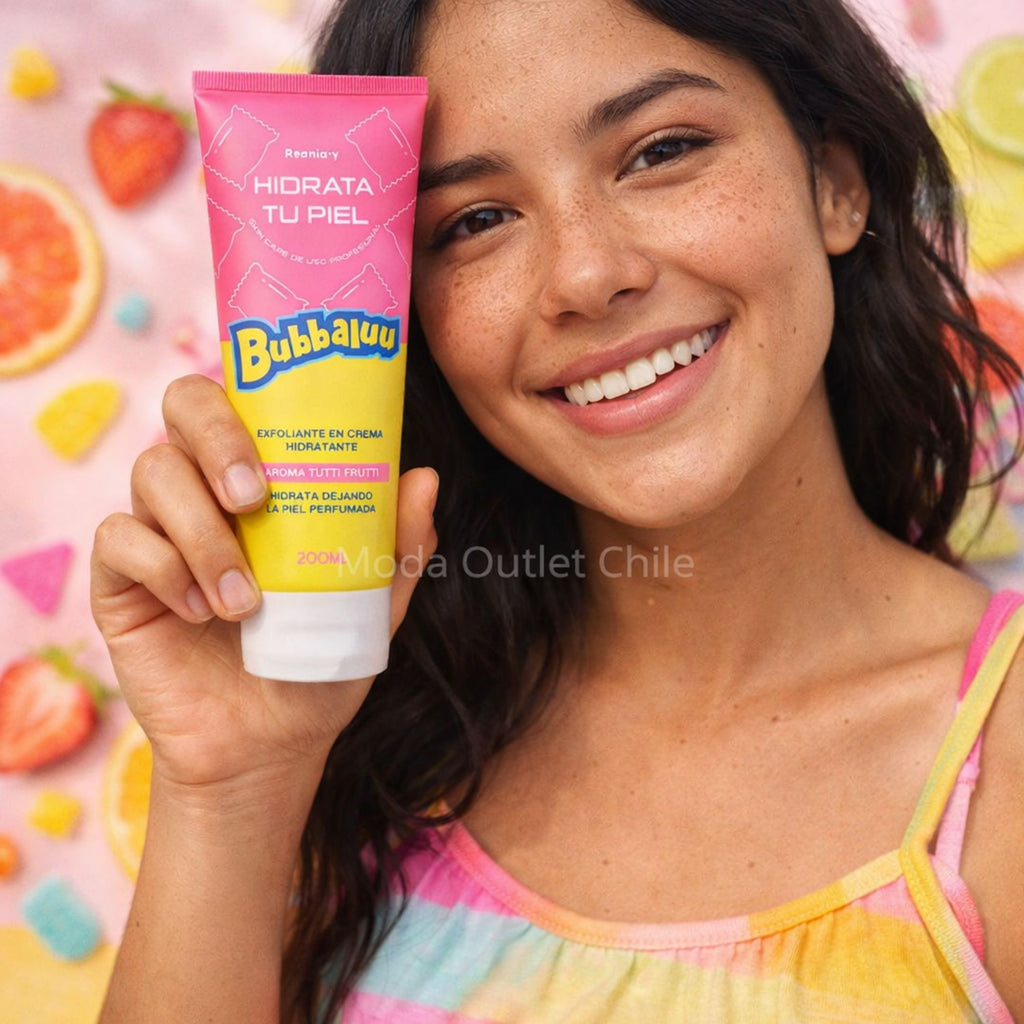Exfoliante en Crema Hidratante Bubbaluu - FT-1802 - AROMA TUTTI FRUTTI - 200 ml