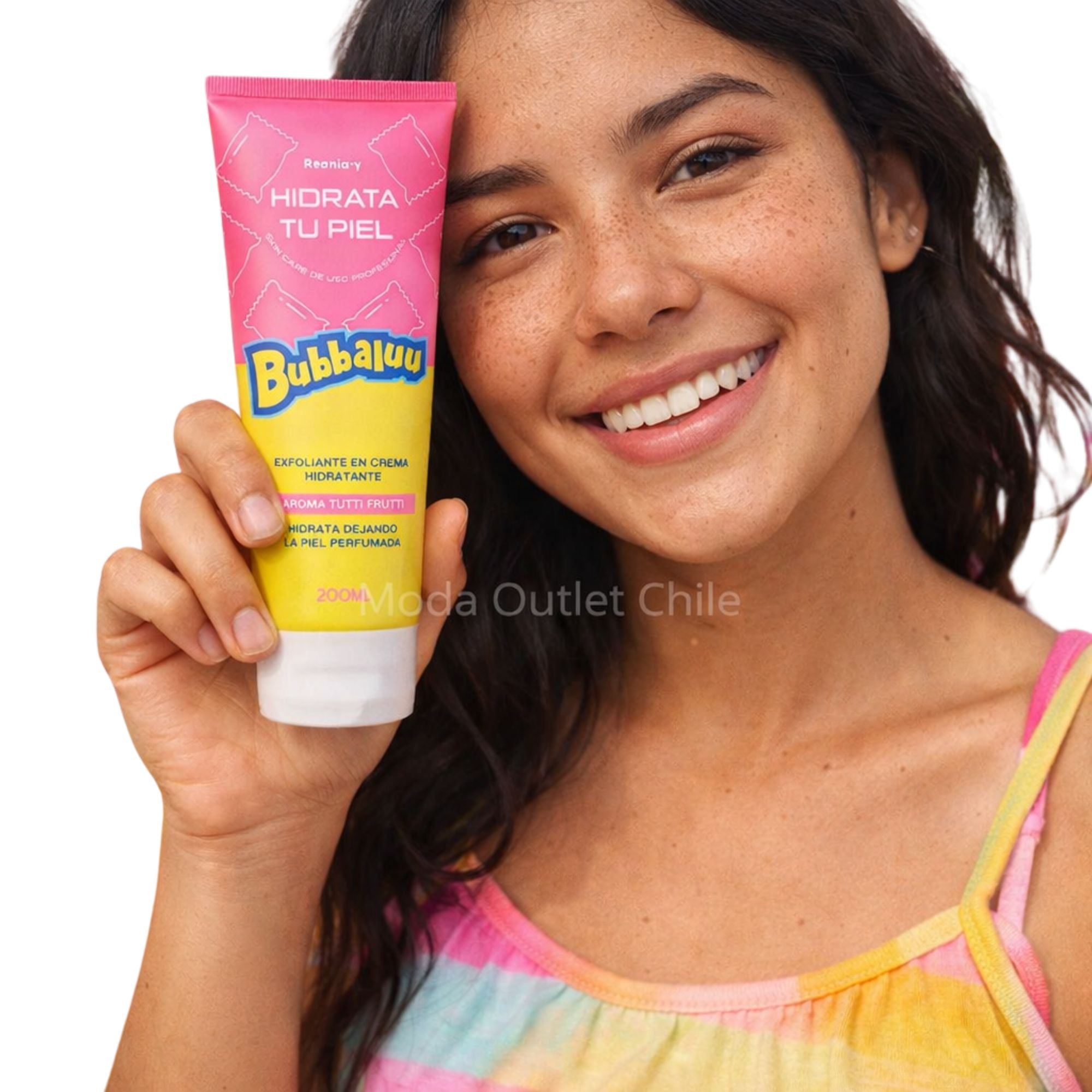Exfoliante en Crema Hidratante Bubbaluu - FT-1802 - AROMA TUTTI FRUTTI - 200 ml