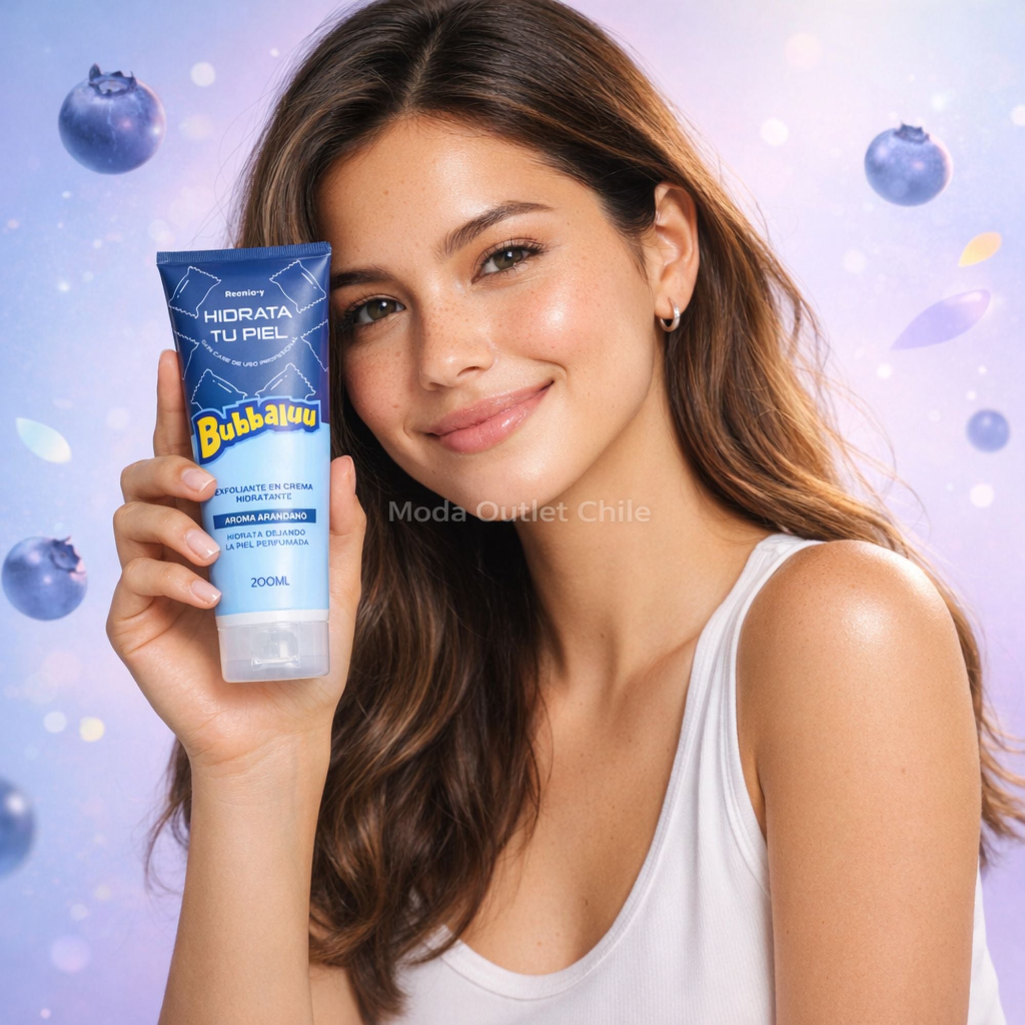 Exfoliante en Crema Hidratante Bubbaluu - FT-1828 - AROMA ARANDANO - 200 ml.