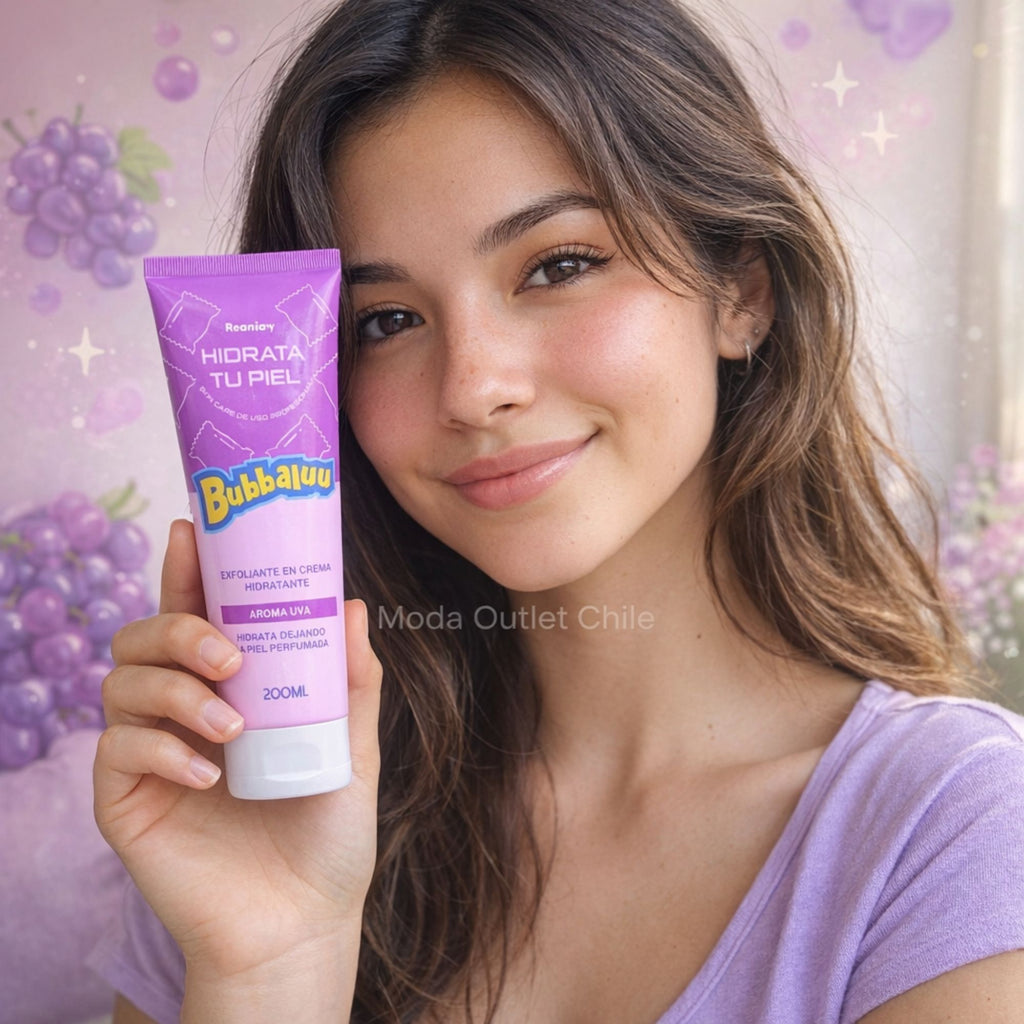 Exfoliante en Crema Hidratante Bubbaluu - FT-1801 - AROMA UVA - 200 ml