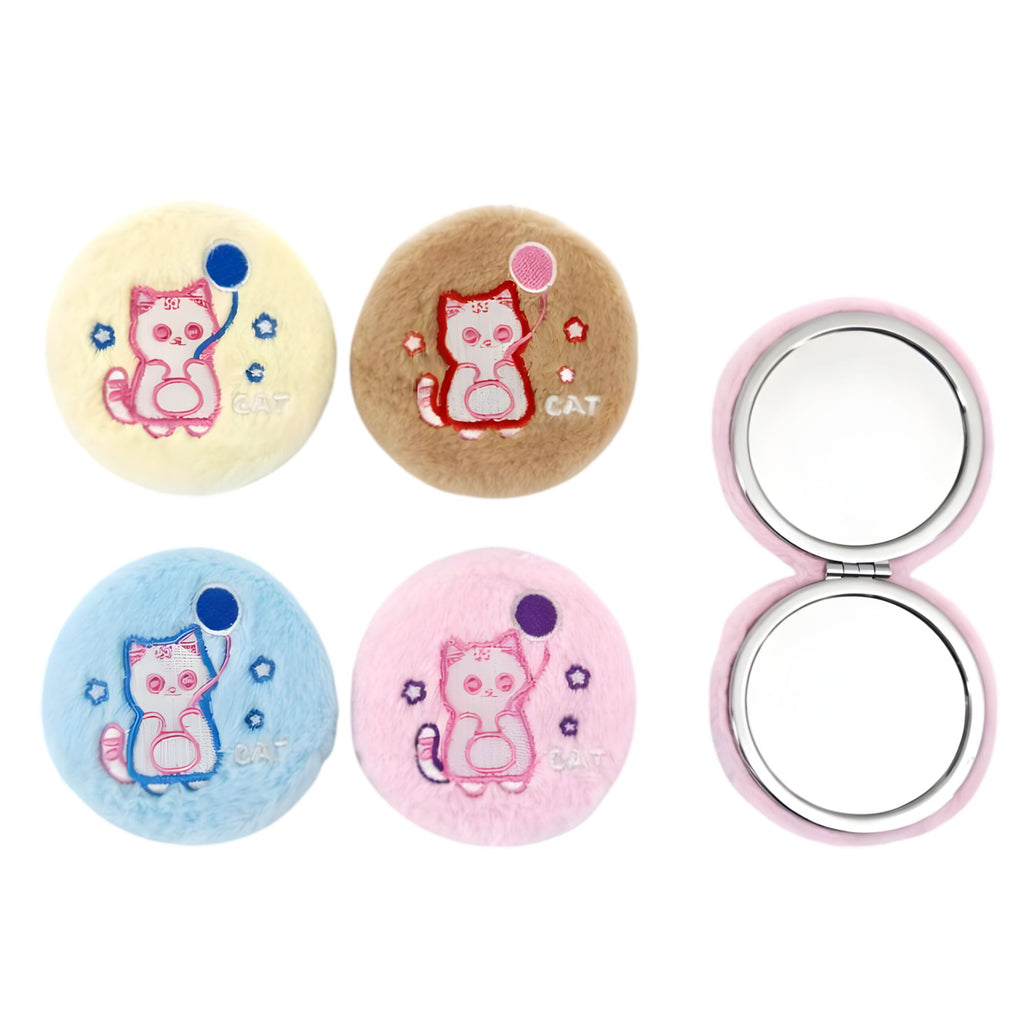 Espejo de Cartera 2 en 1 Diseño Gatito Peluche Kawaii (Colores Surtidos) - AU84