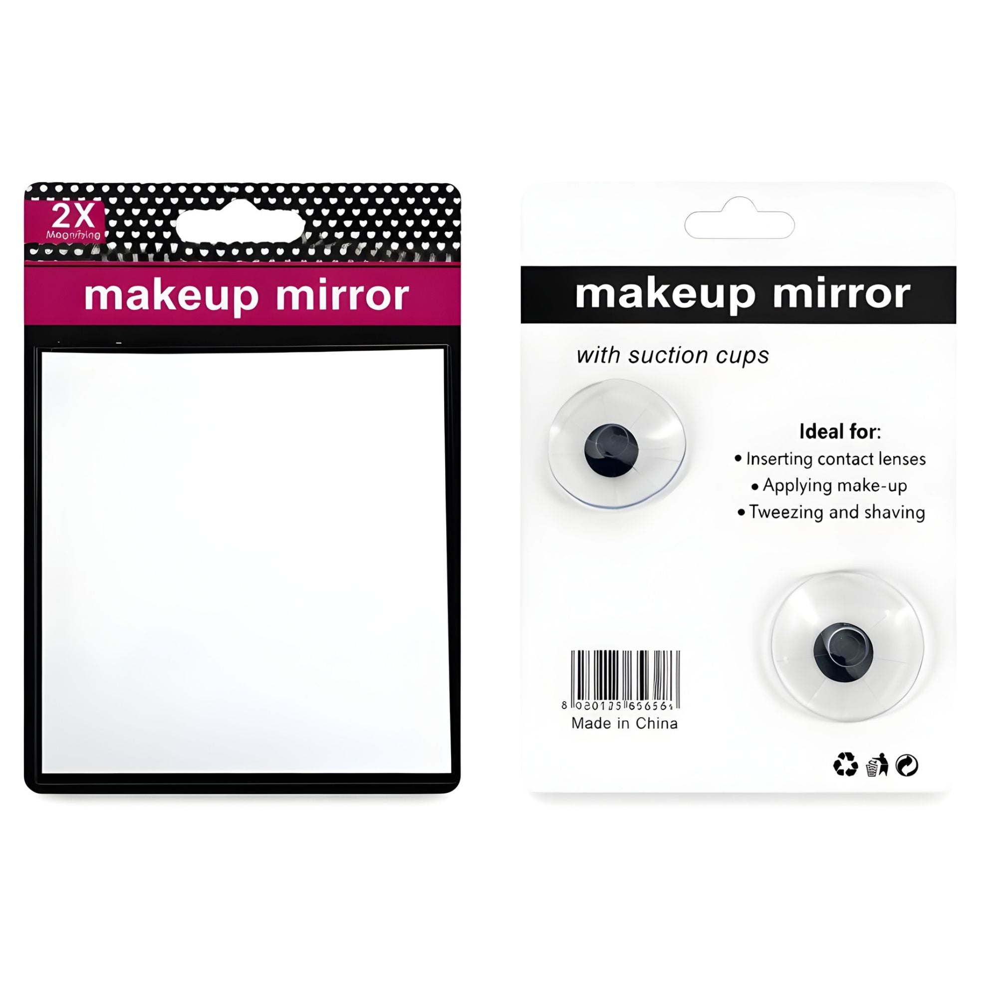Espejo de Maquillaje Cuadrado con Aumento X2 - AU98