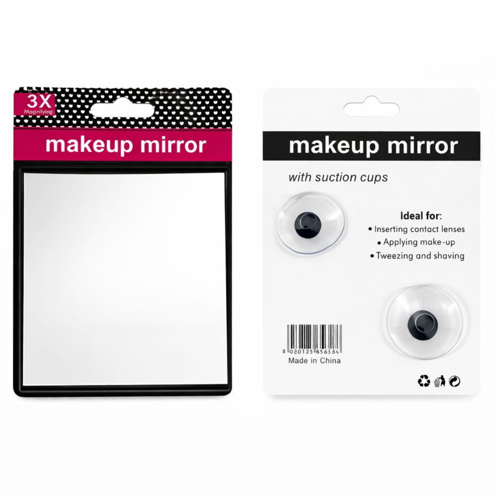 Espejo de Maquillaje Cuadrado con Aumento X3 - AU100