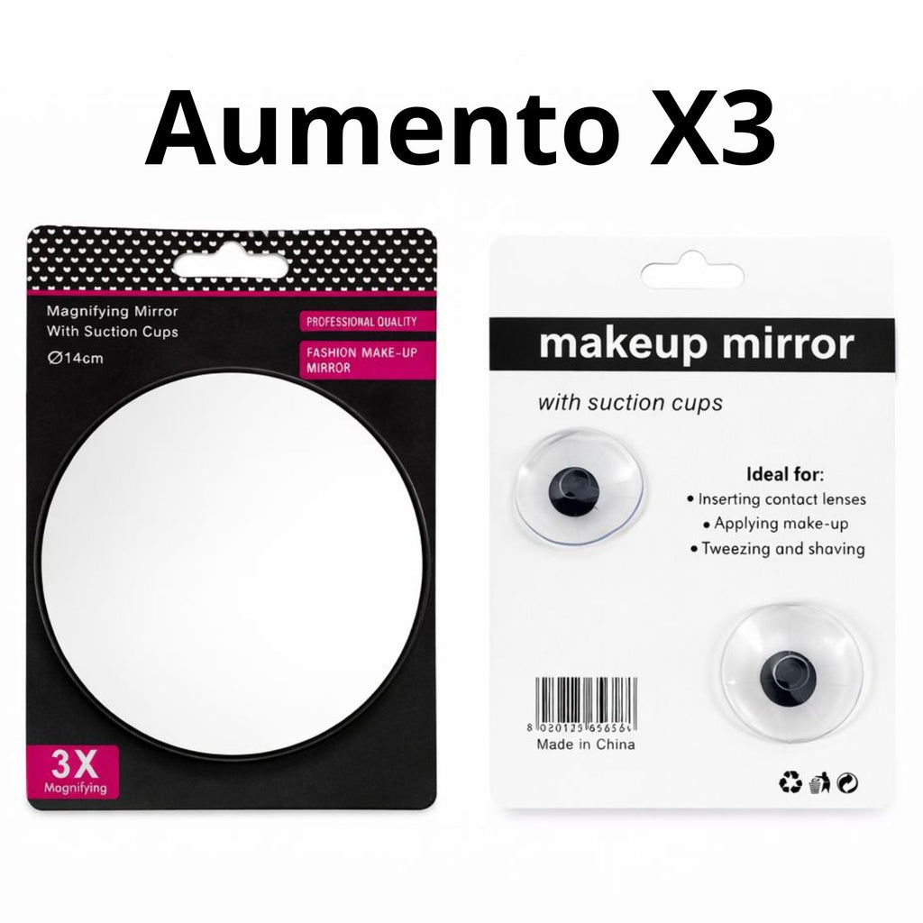 Espejo de Maquillaje Redondo con Aumento X3 - AU104