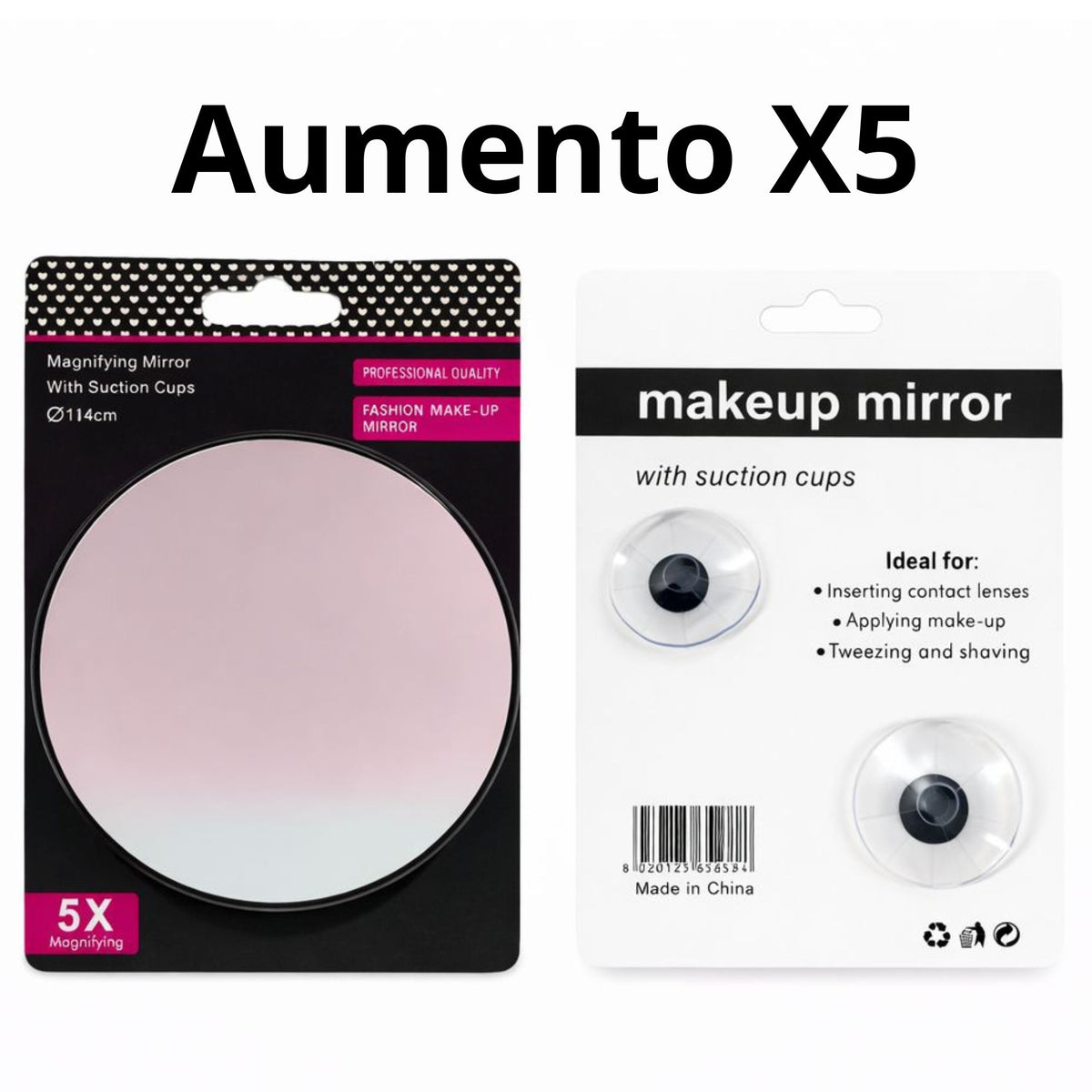 Espejo de Maquillaje Redondo con Aumento X5 - AU106