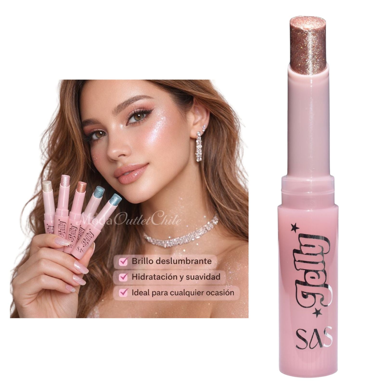 Iluminador en Gel Jelly Multifuncional SAS Cosmetics - SES006 - TONO 03