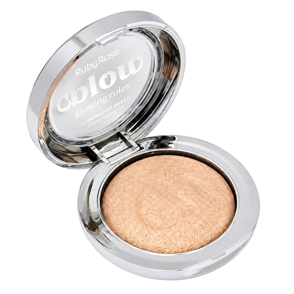 Iluminador Facial Ruby Rose Glow Baked de Alta Luminosidad - IB10
