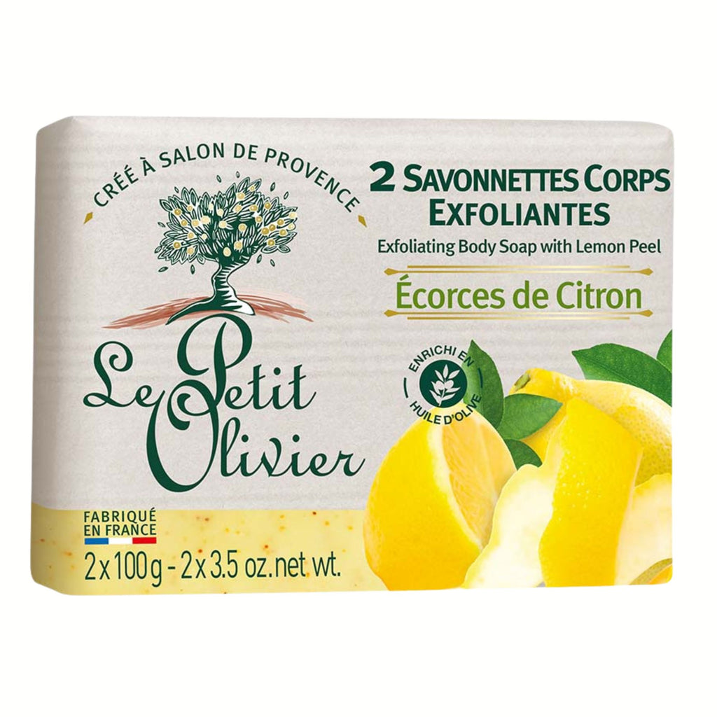 Jabón Exfoliante Le Petit Olivier - Lemon Peel - 2 Unidades