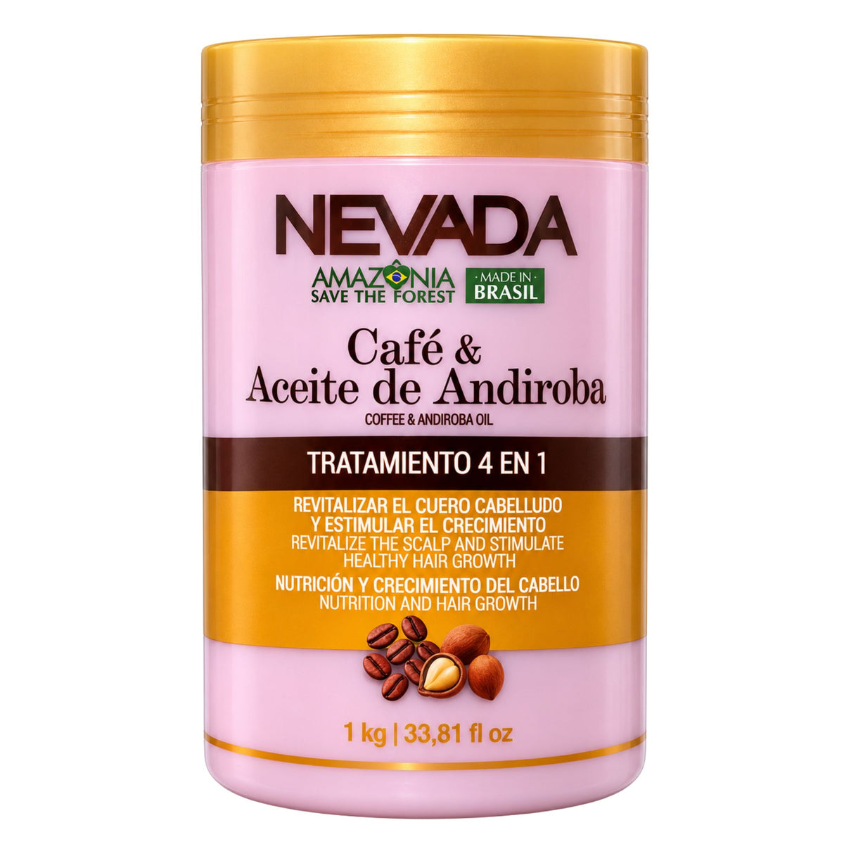 Mascarilla Capilar Nevada 4 en 1 Cafe y Aceite de Andiroba 1 kg