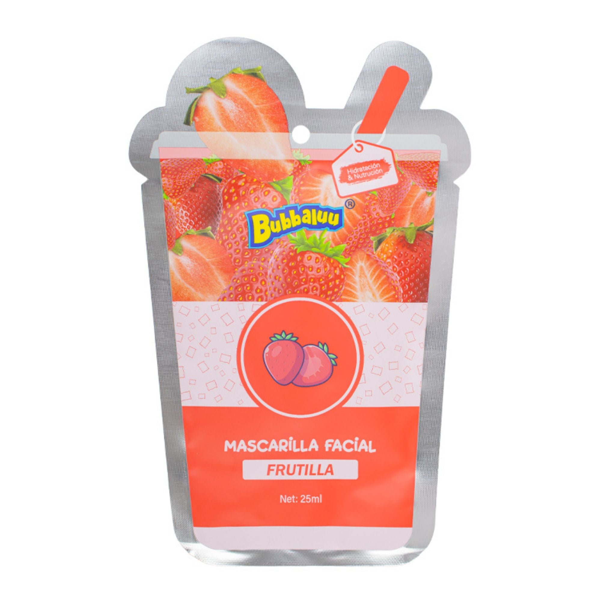 Mascarilla Facial Bubbaluu Hidratación y Nutrición - FRUTILLA 1912