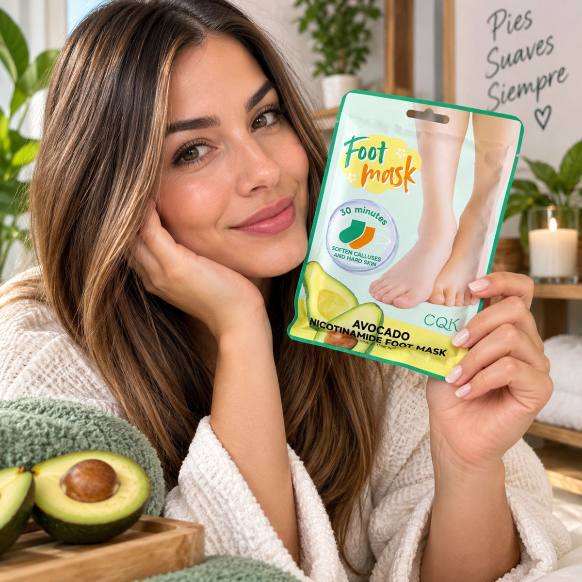 Mascarilla para Pies CQK con Niacinamida 40 g - Palta