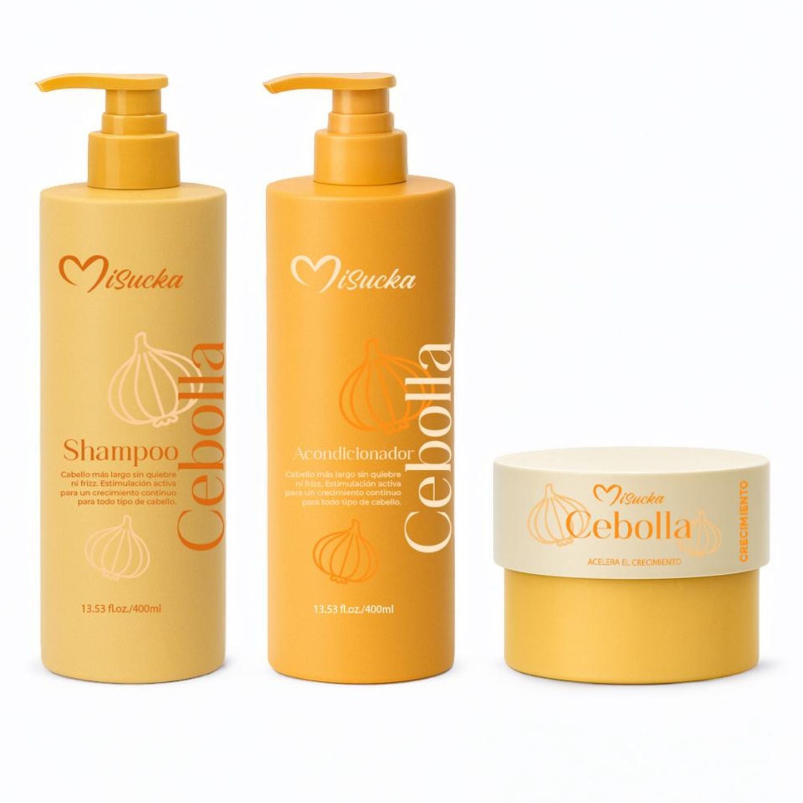 Pack de Shampo, Acondicionador y Mascarilla Capilar Cebolla Misucka