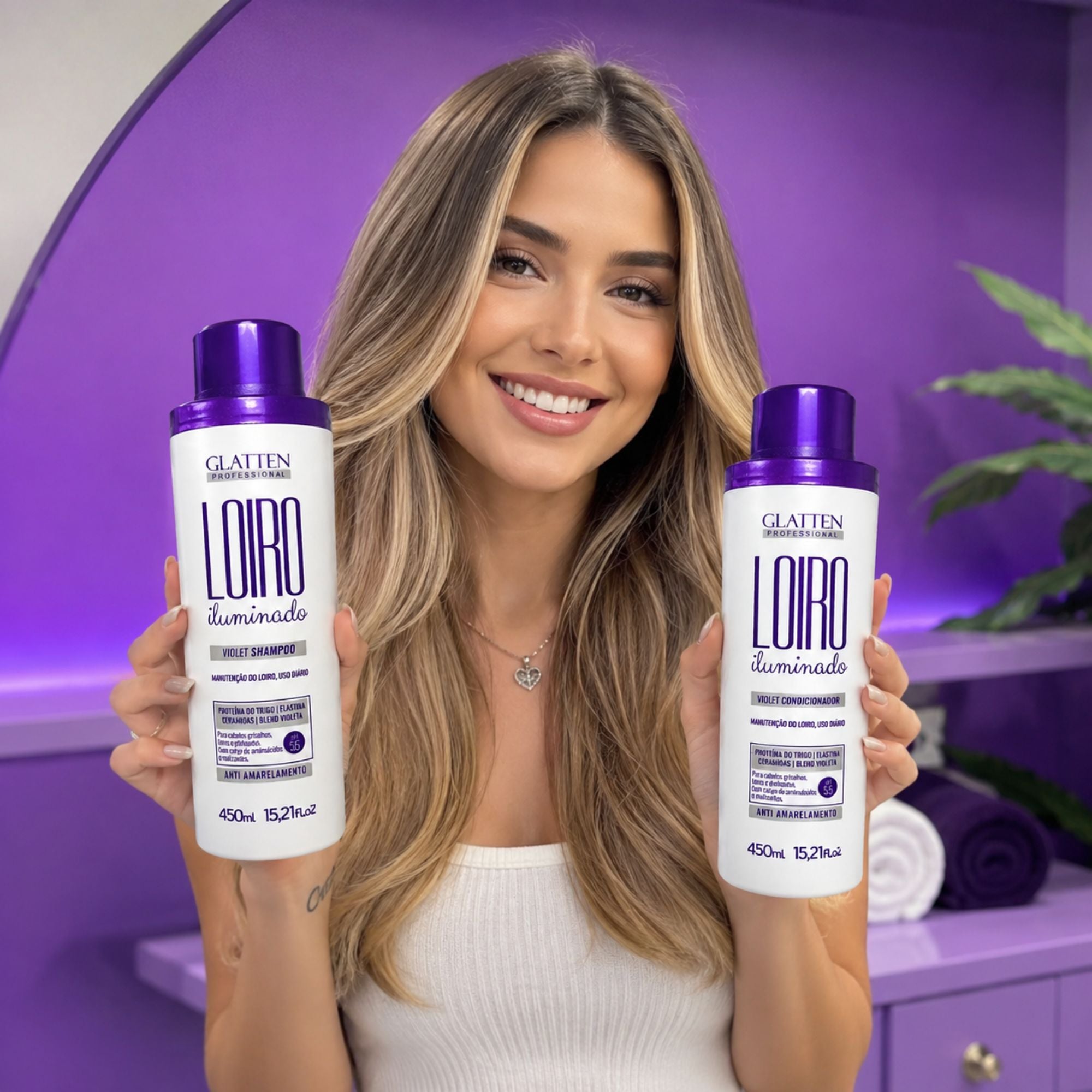 Pack Matizador Glatten Professional - Rubio Iluminado 450 ML