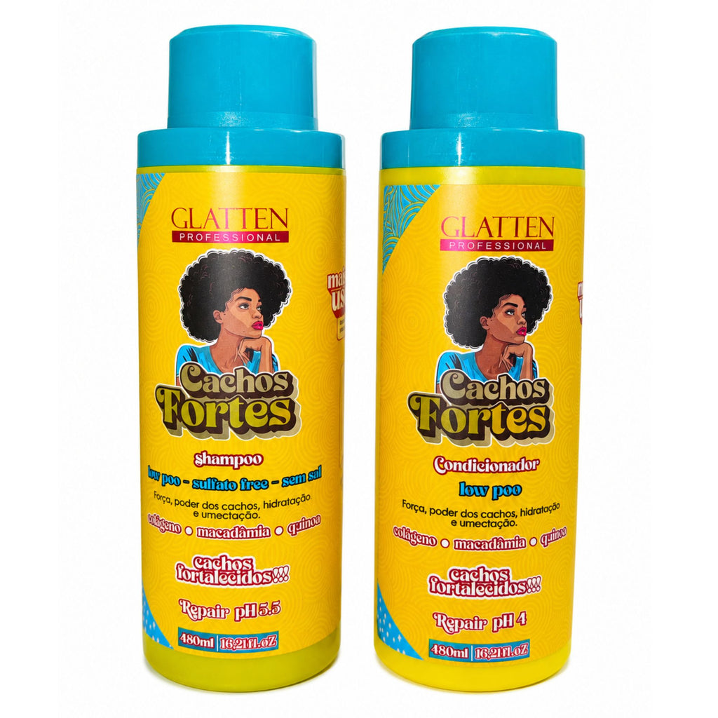 Pack Shampoo y Acondicionador Glatten Professional - Rizos Fuertes 450 ML
