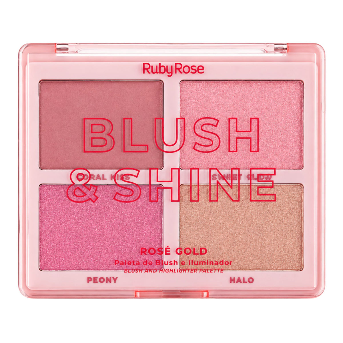 Paleta de Rubor e Iluminador Ruby Rose Blush & Shine M110 - Rose Gold
