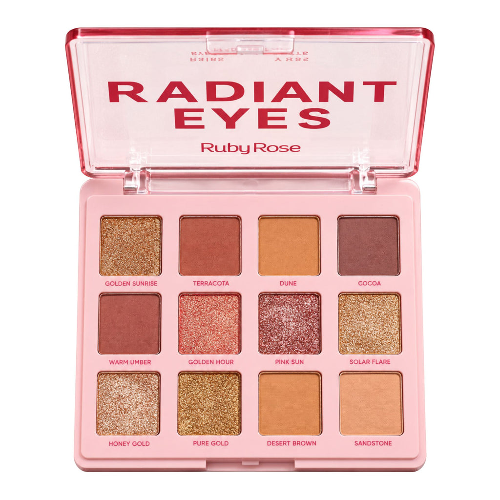 Paleta de Sombras Ruby Rose Radiant Eyes E220 - 12 Tonos